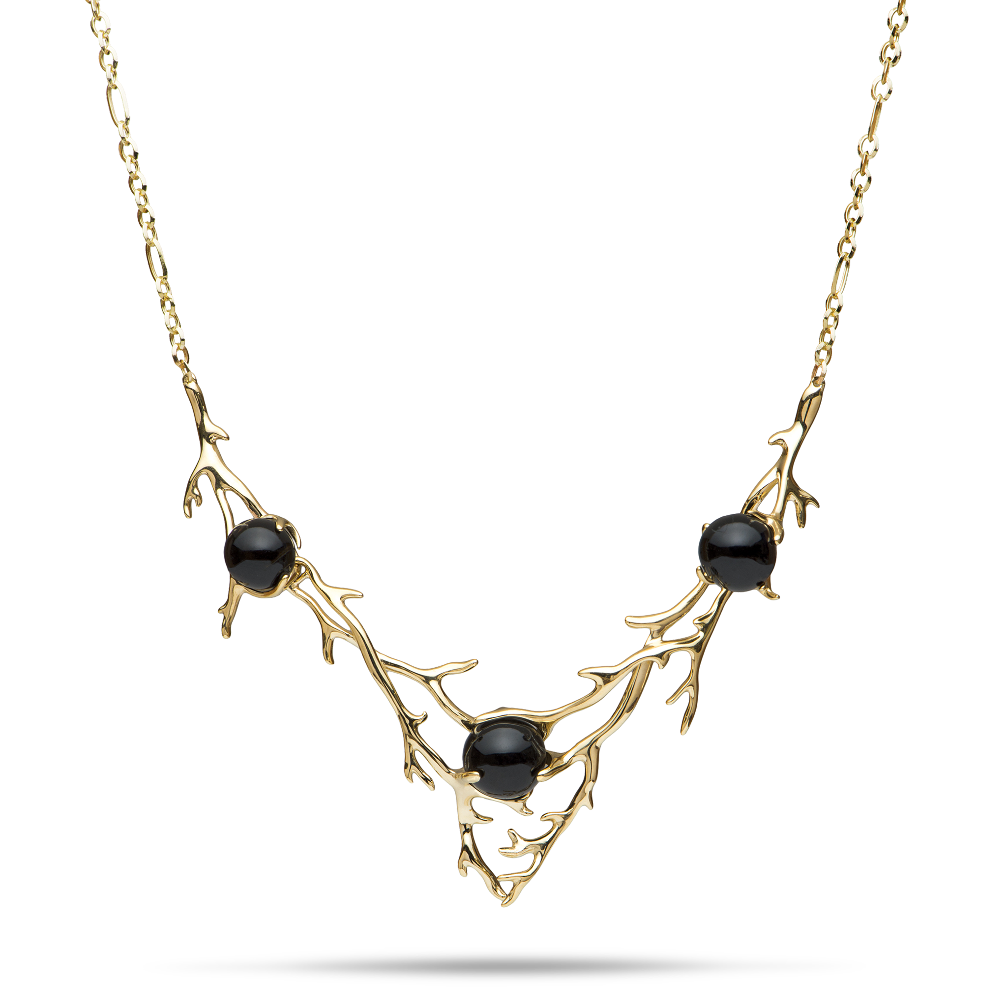 16,5-18" verstellbare Heritage Black Coral Halskette in Gold