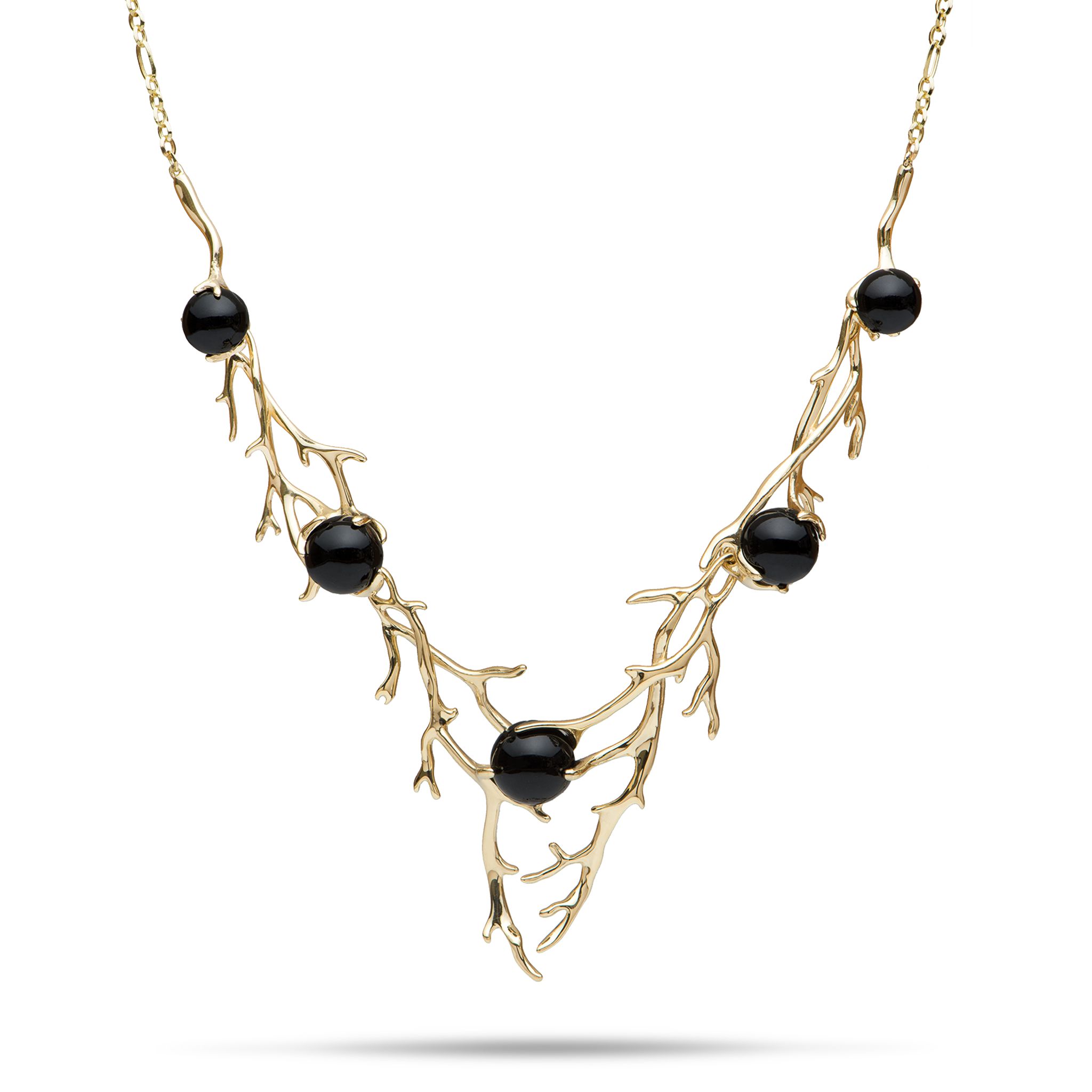 16-18" verstellbare Heritage Black Coral Halskette in Gold