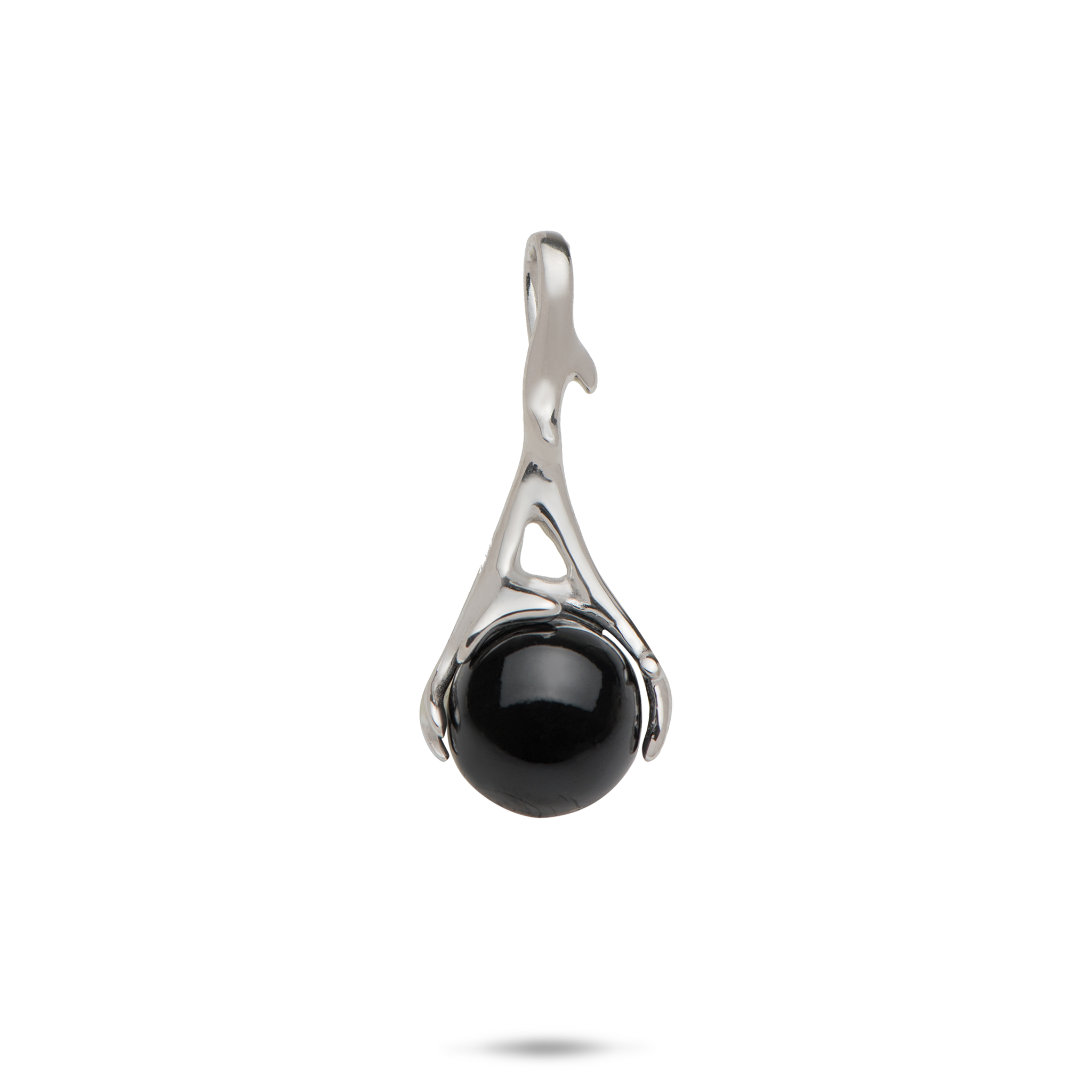 Heritage Black Coral Pendant in White Gold - 25mm