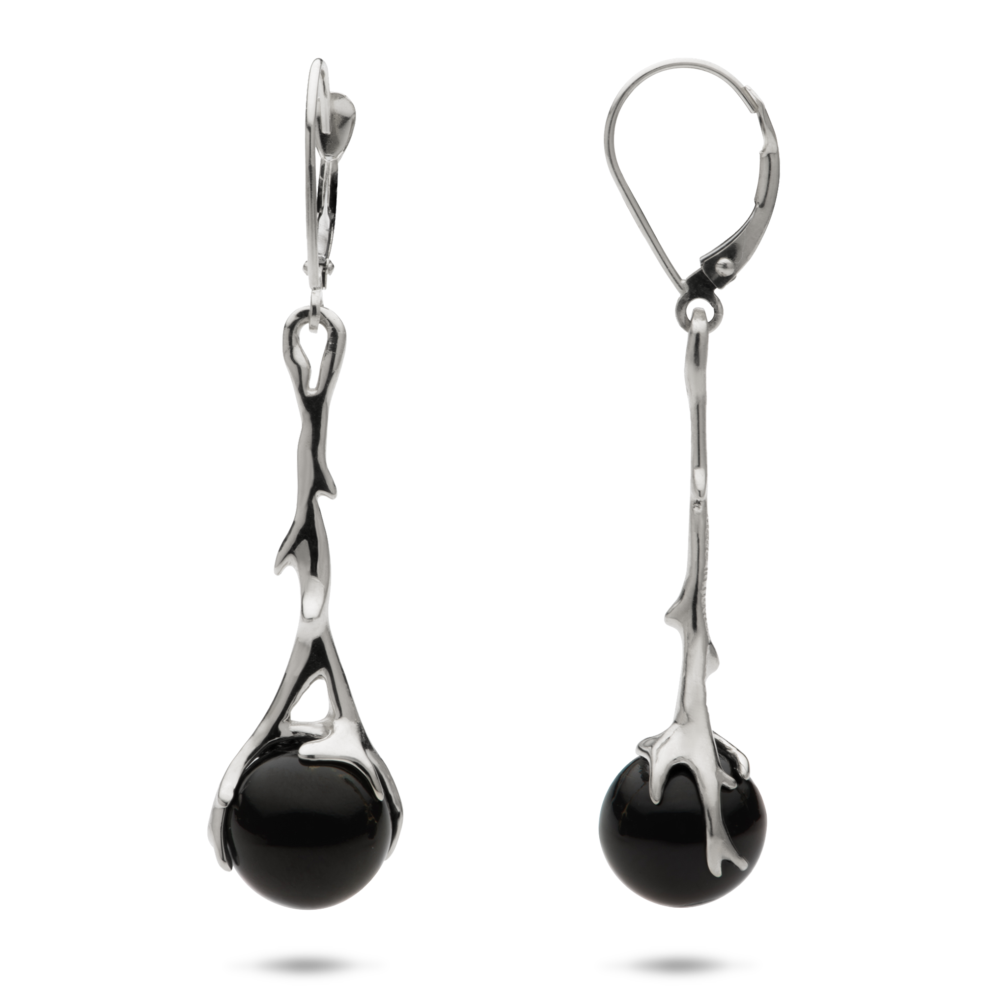 Heritage Black Coral Ohrringe in Weißgold