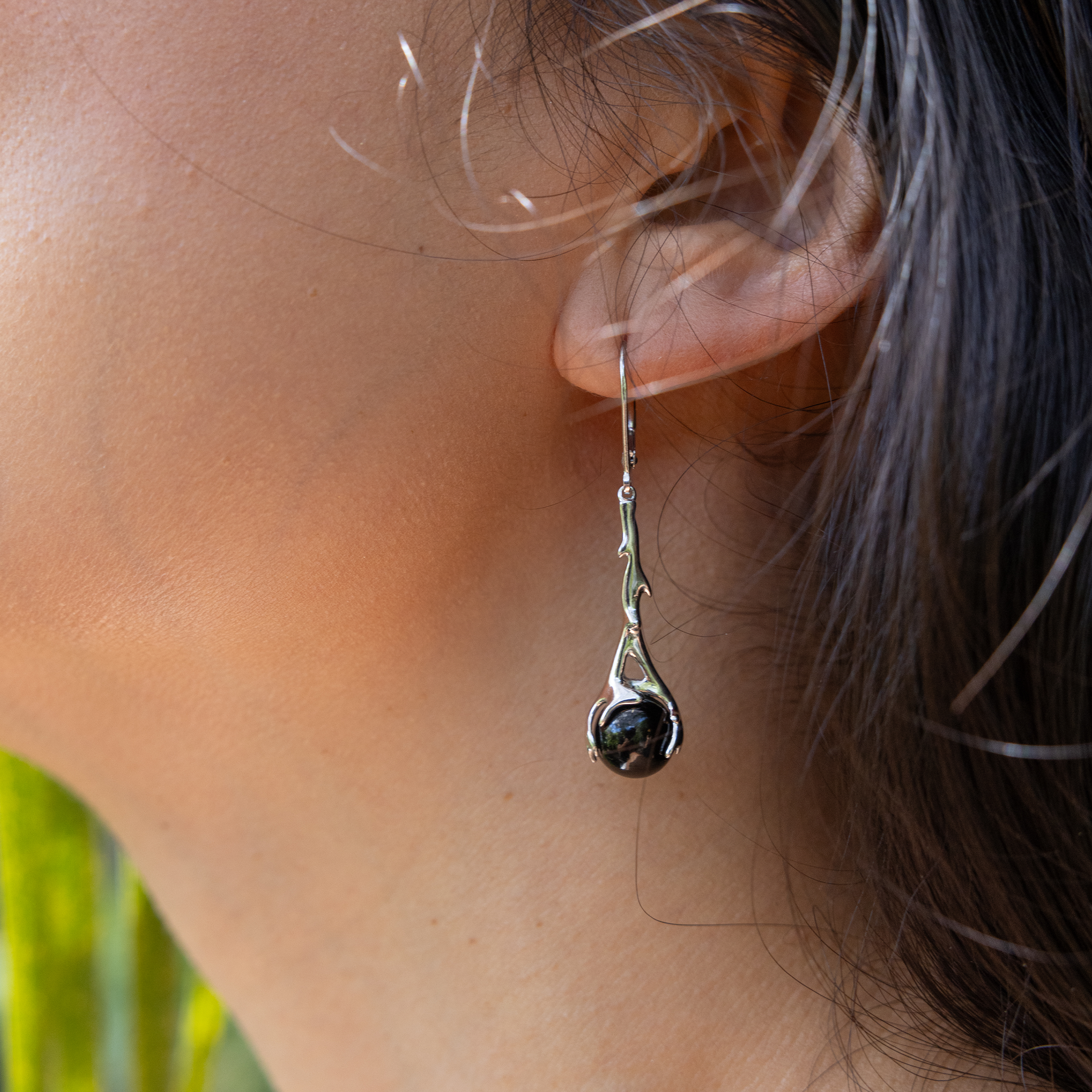 Heritage Black Coral Ohrringe in Weißgold