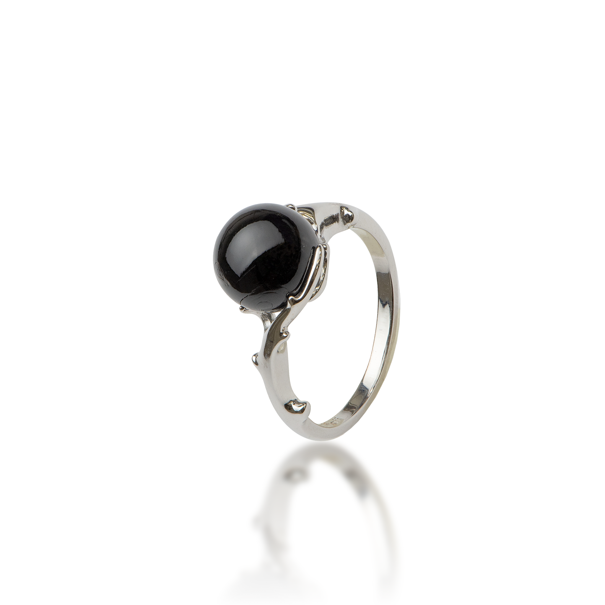 Heritage Black Coral Ring in White Gold