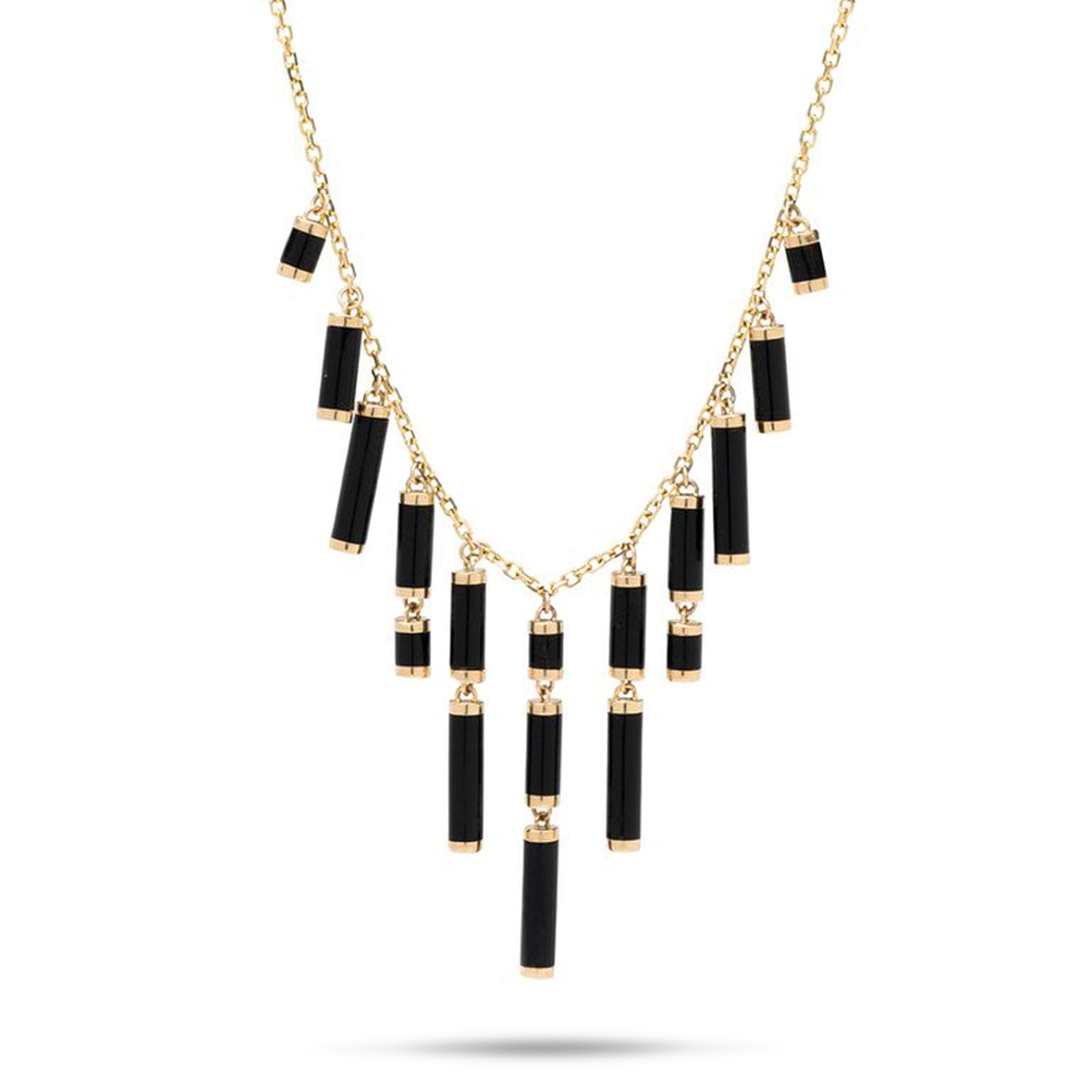 16-18" verstellbare Ocean Chimes Black Coral Halskette in Gold