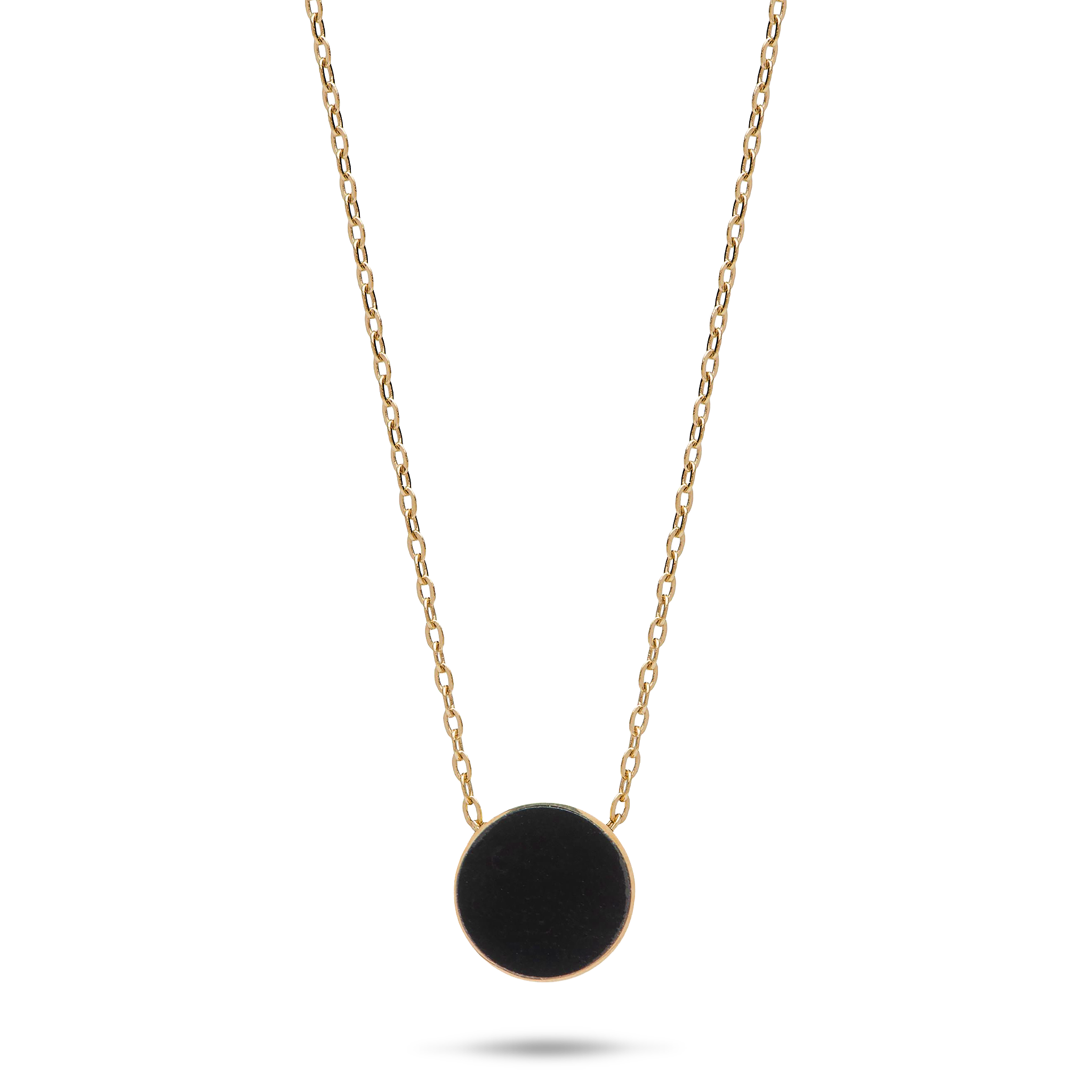 16-18" verstellbare Eclipse Flipside schwarze Koralle &amp; Perlmutt Halskette in Gold – 9 mm