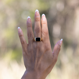 Black Coral Ring in Gold  - 12.5mm
