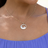 Nalu Splash Mother of Pearl Pendant in Gold - 22mm