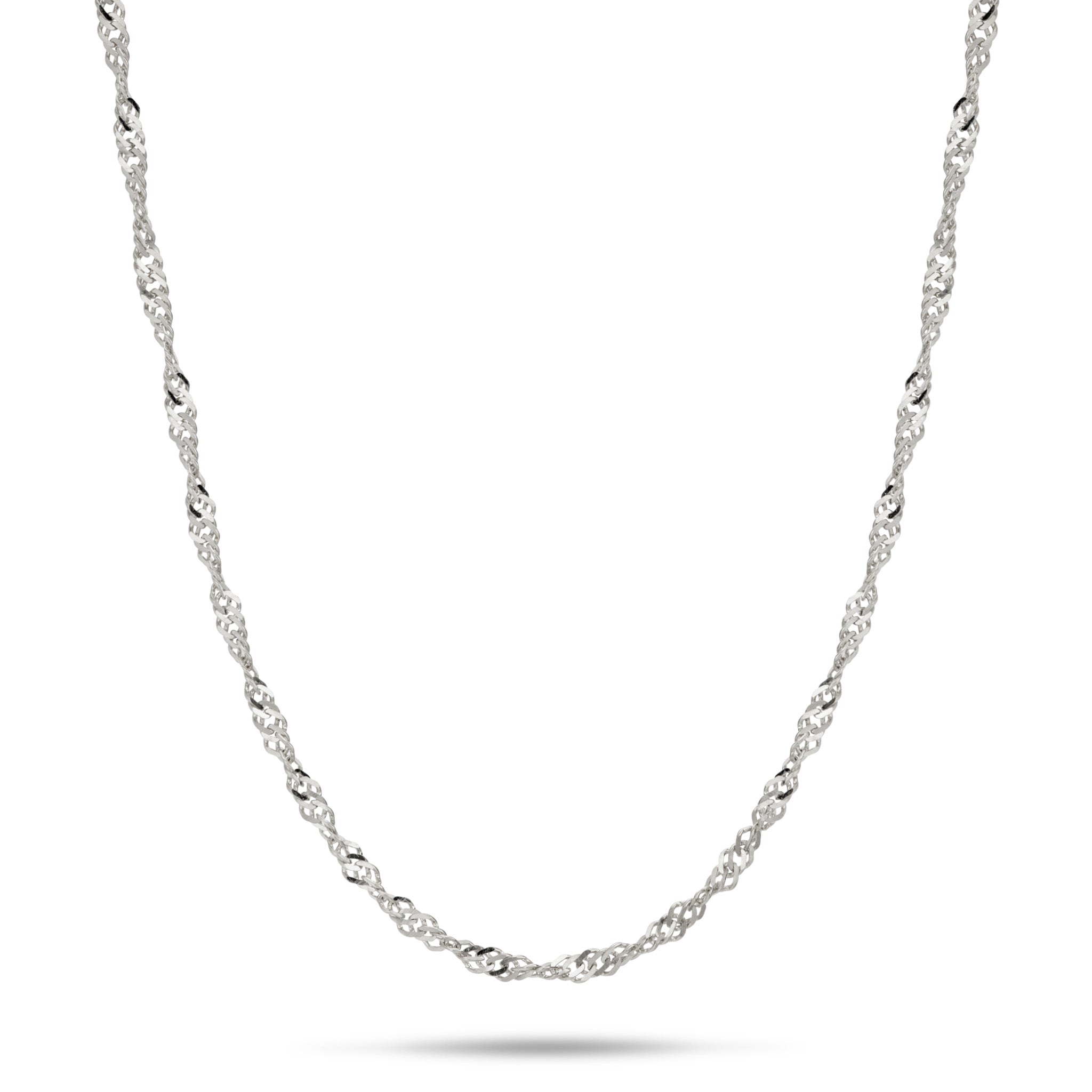 1.5mm Singapore Chain in 10k White Gold
