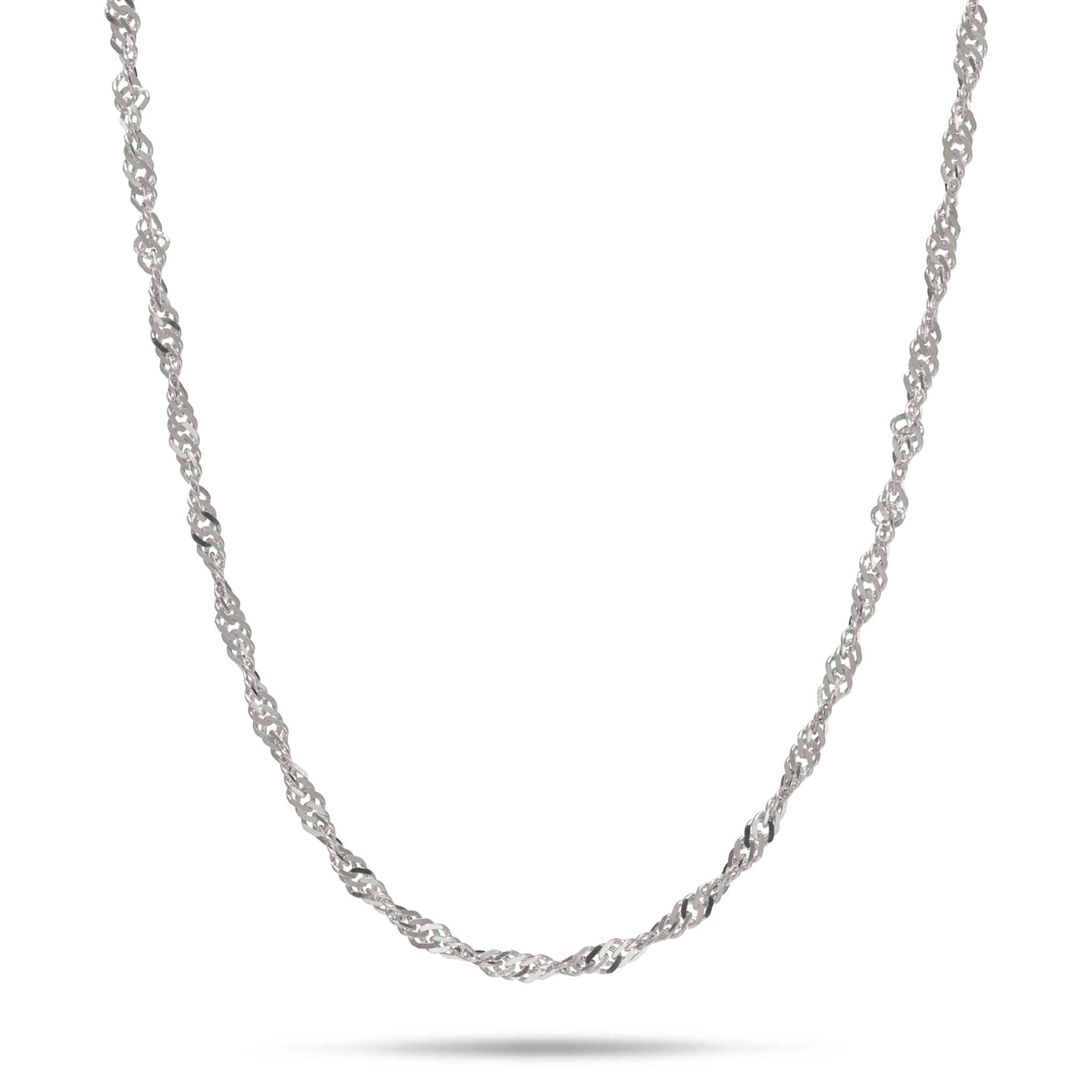 1,5 mm Singapur-Kette aus 10 Karat Weißgold