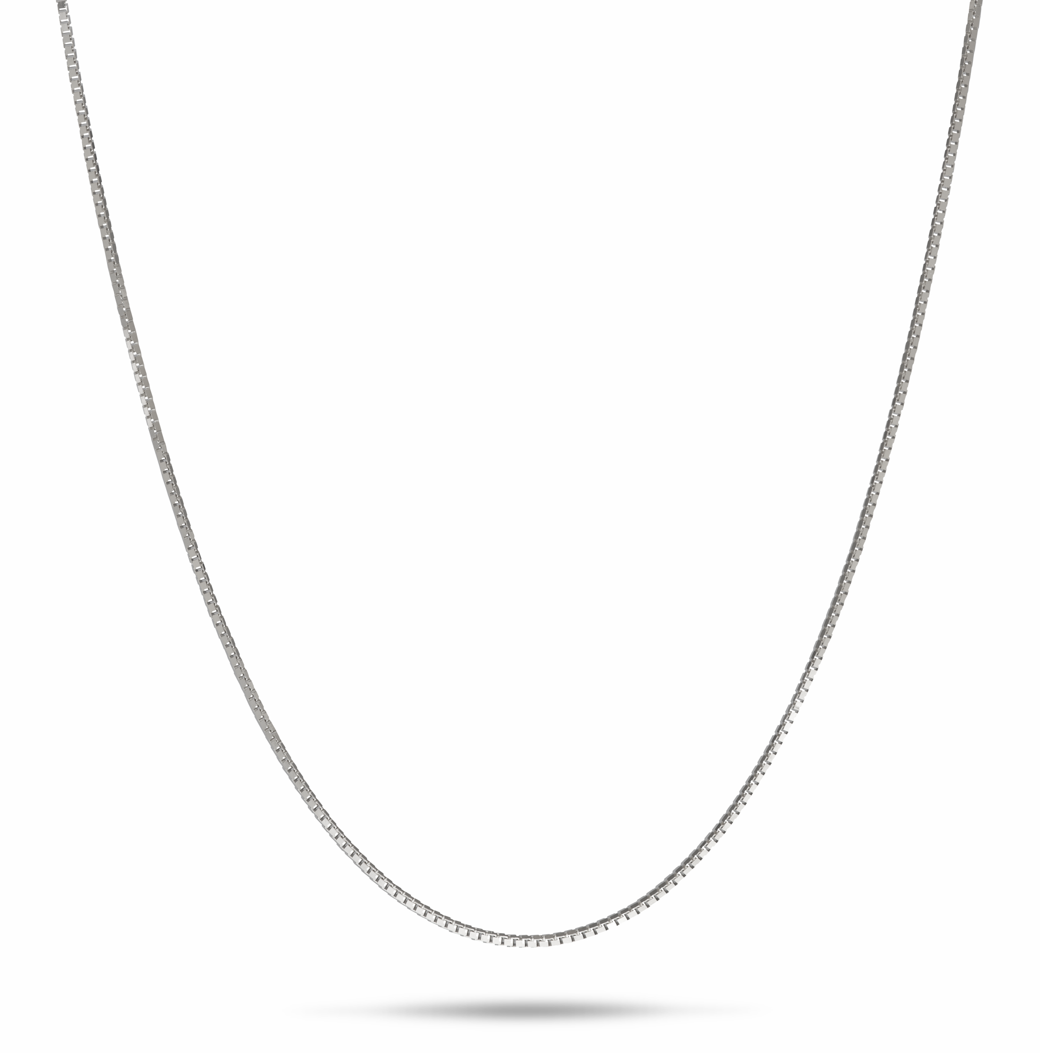 0.6mm Lite Box Chain in White Gold