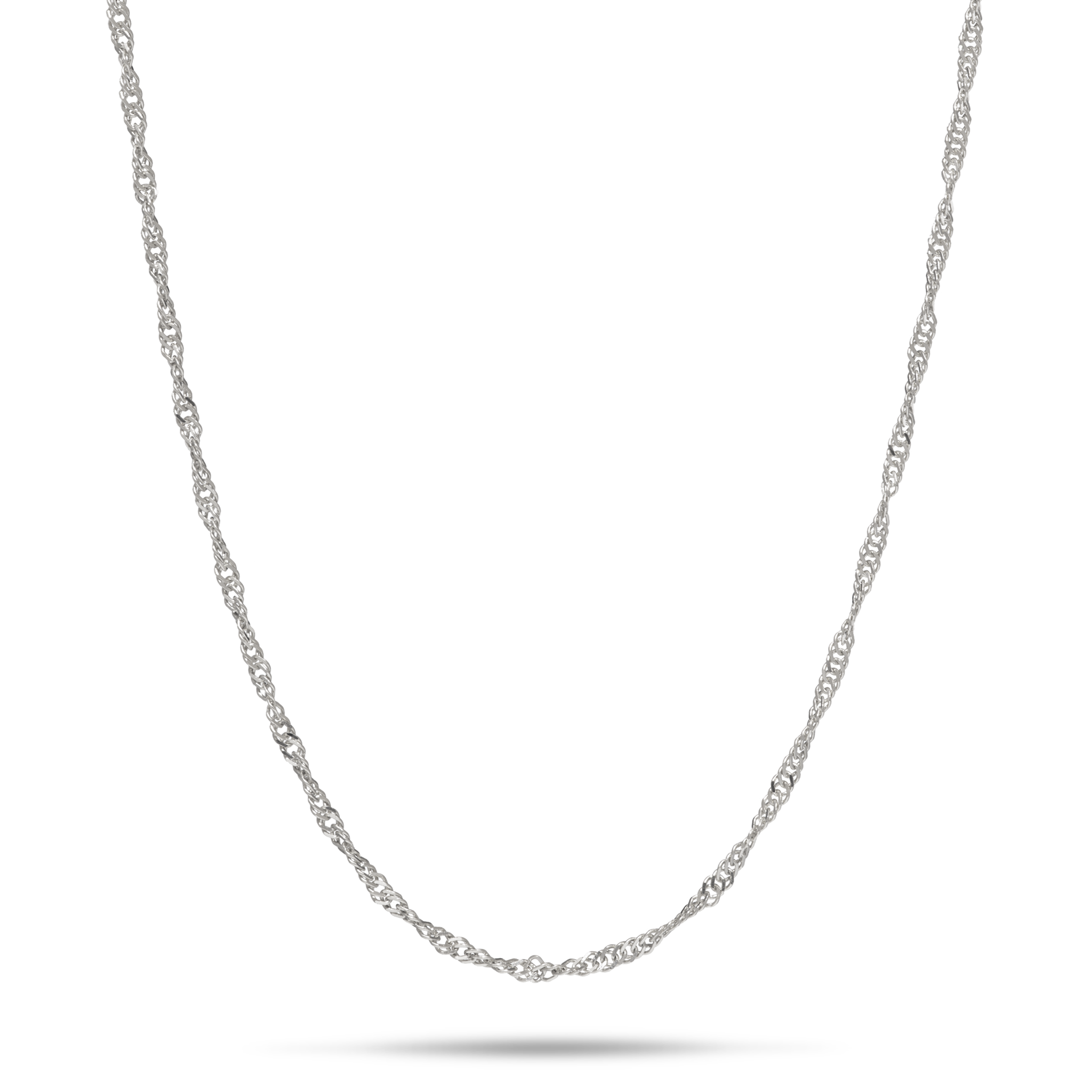 1,0 mm Singapur-Kette in Weißgold