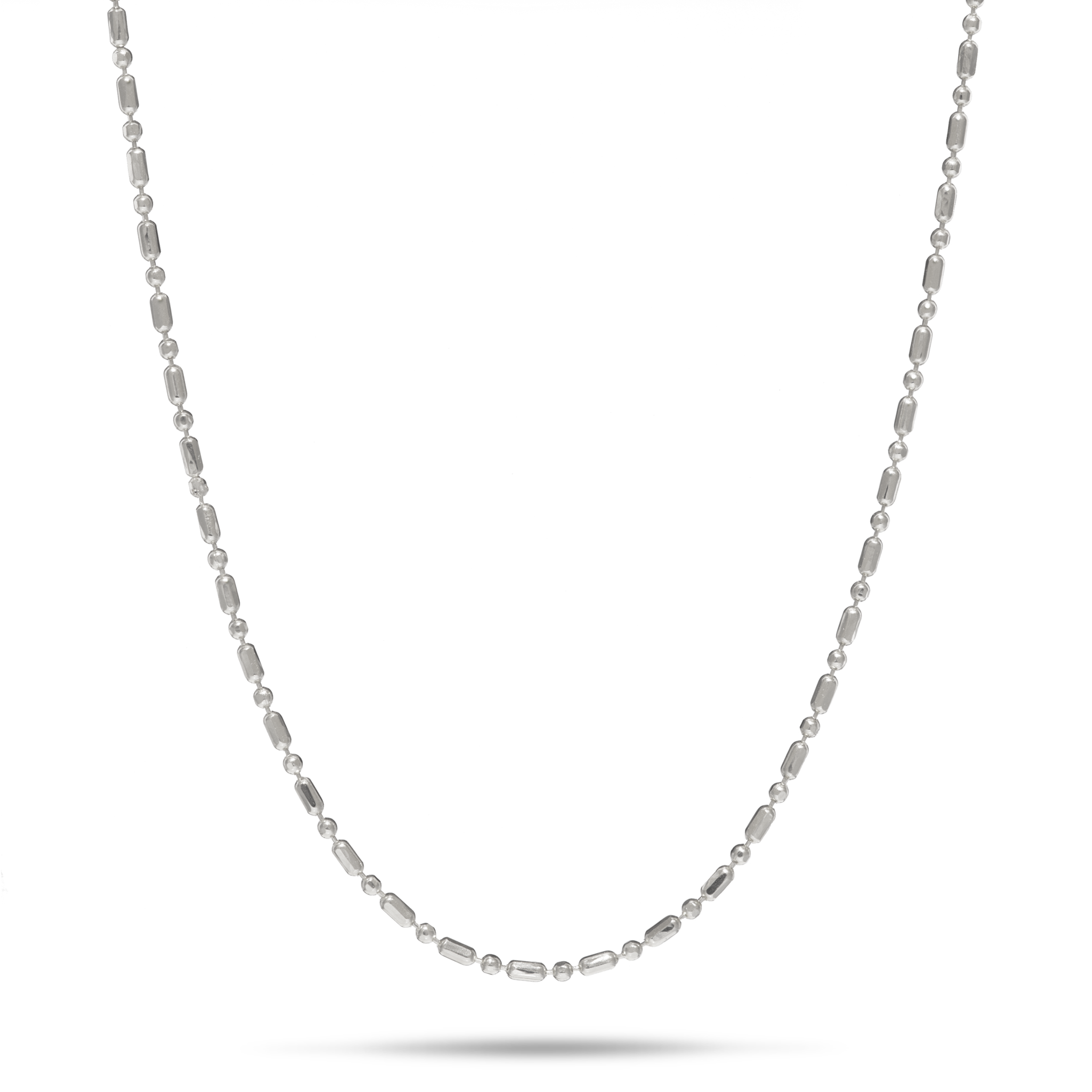1,0 mm Stabkugelkette in Weißgold