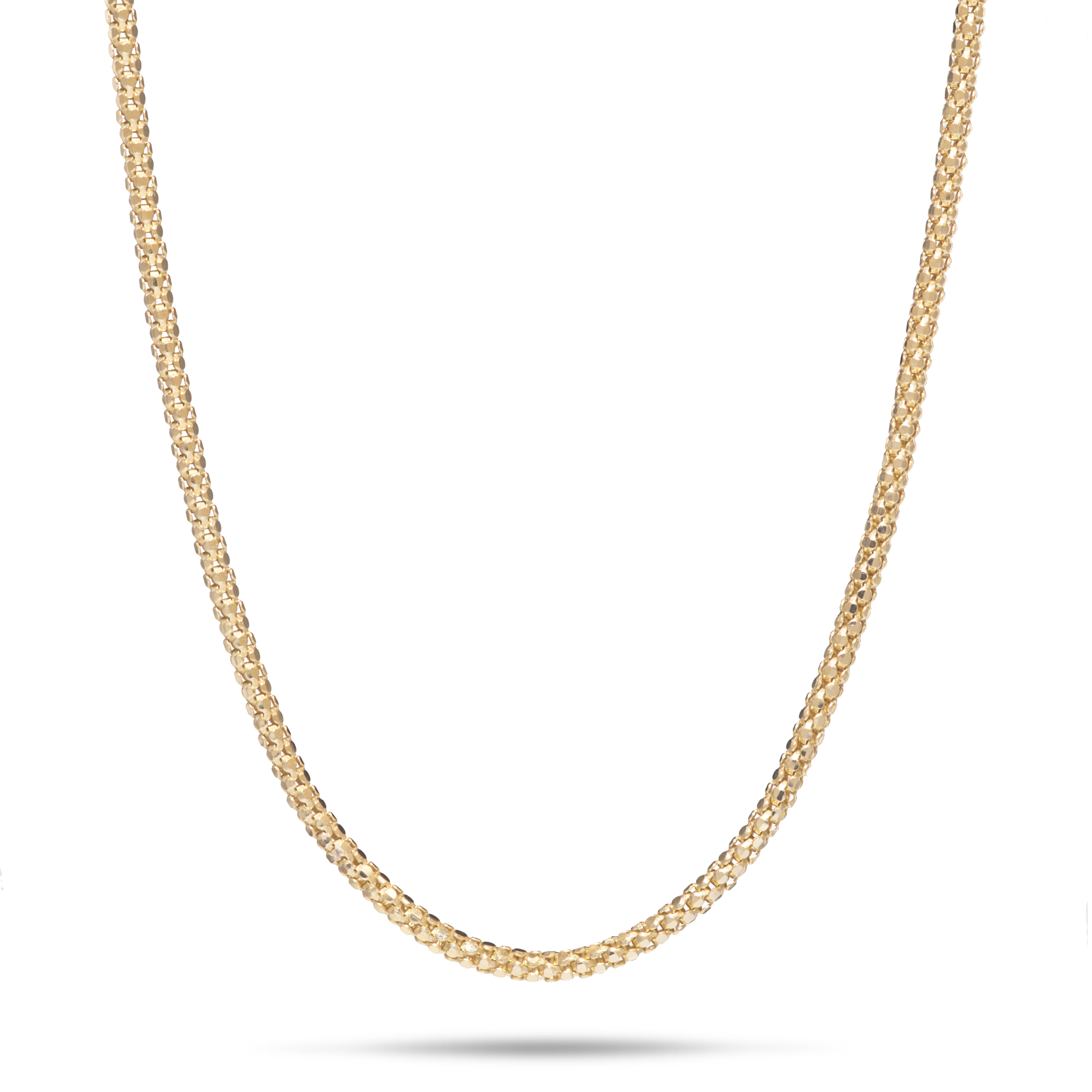 18" 1.6mm Popcorn Chain in Gold