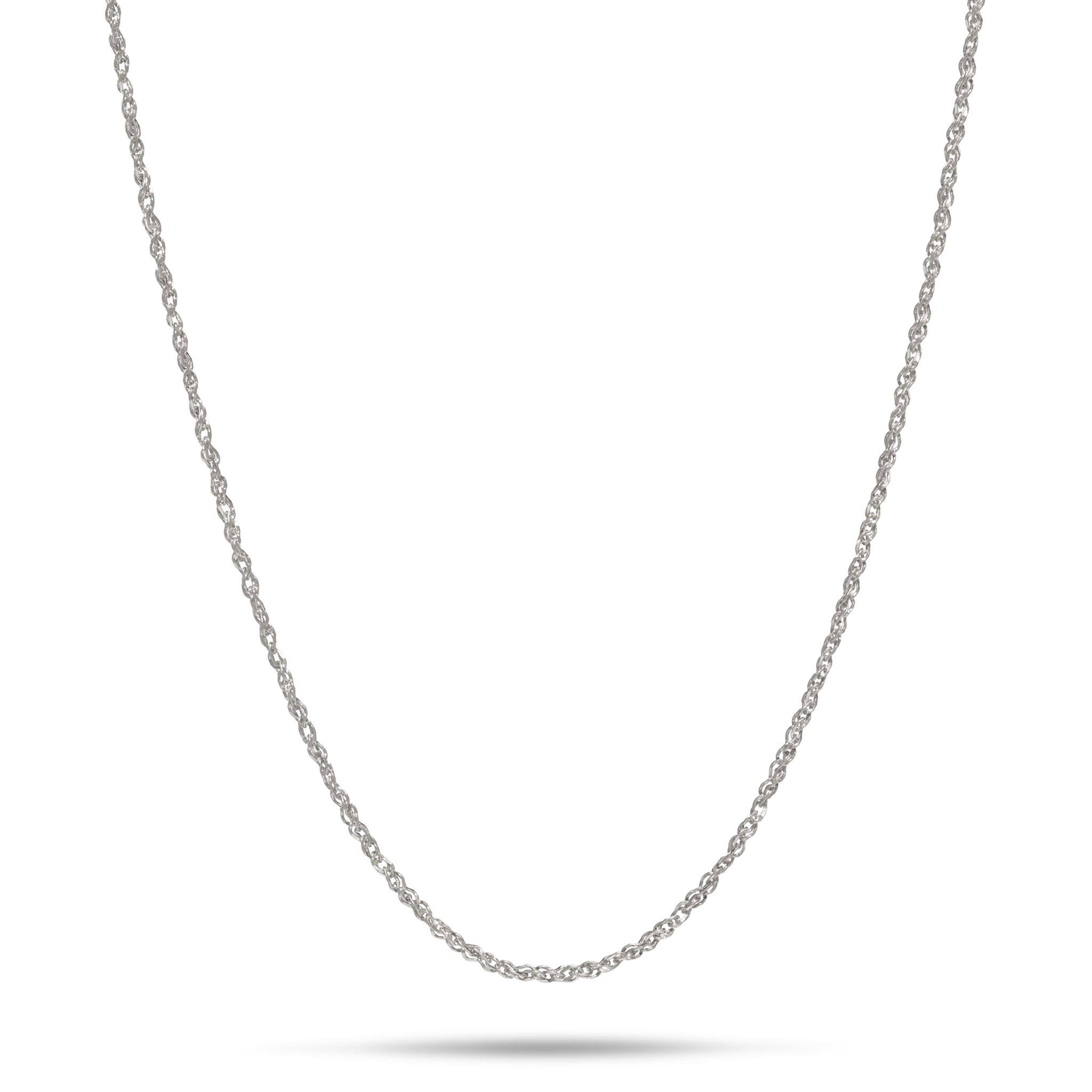 0,8 mm Babykordelkette in Weißgold