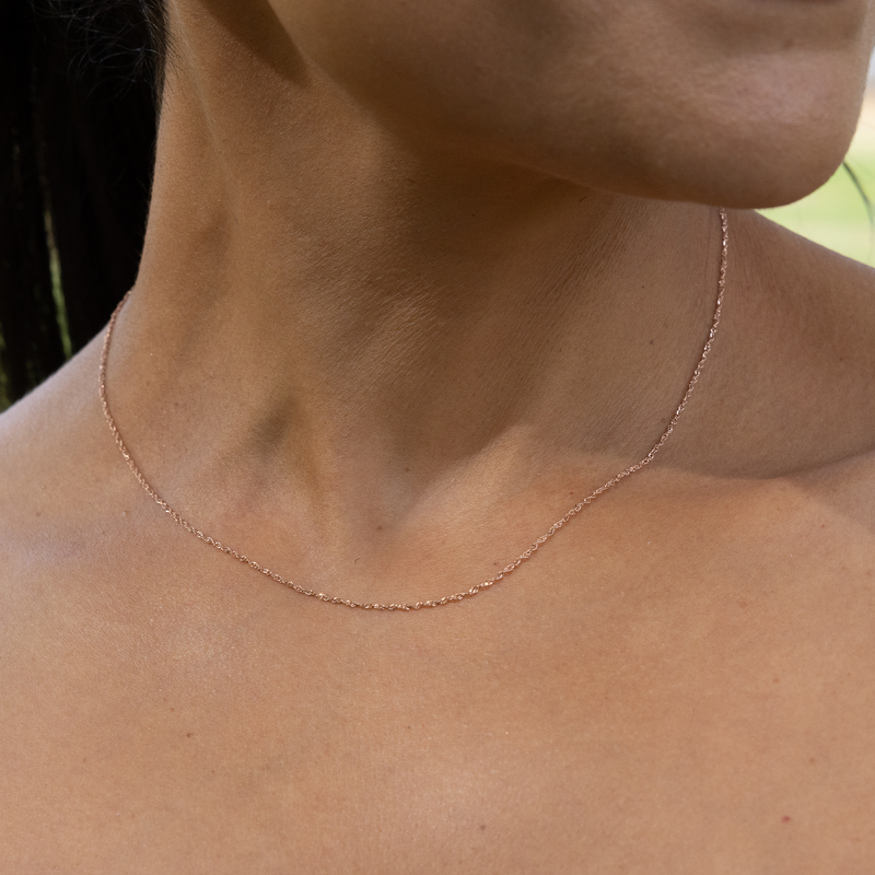 0.8mm Baby Rope Chain in Rose Gold