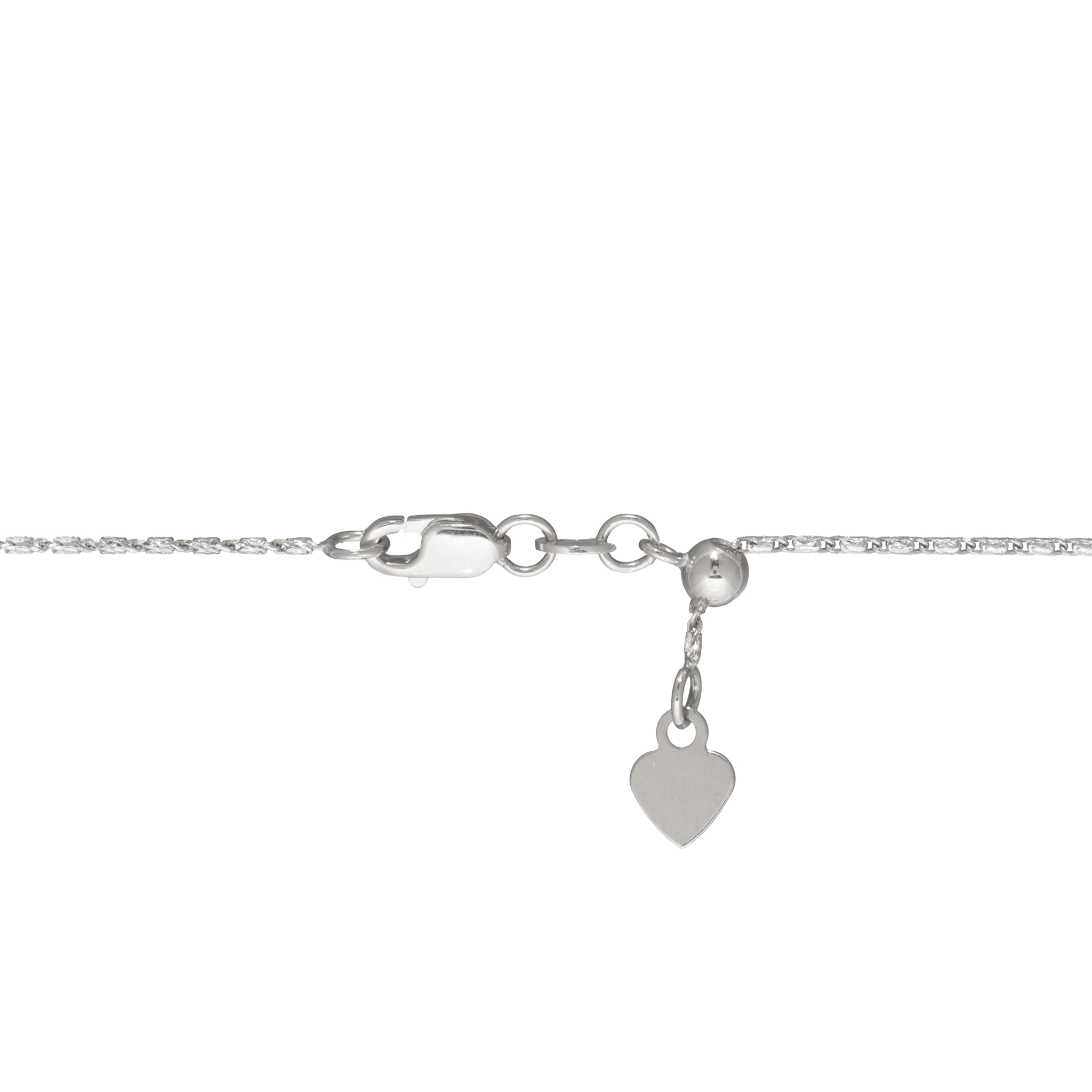 24" Adjustable 0.9mm Raso Chain in White Gold