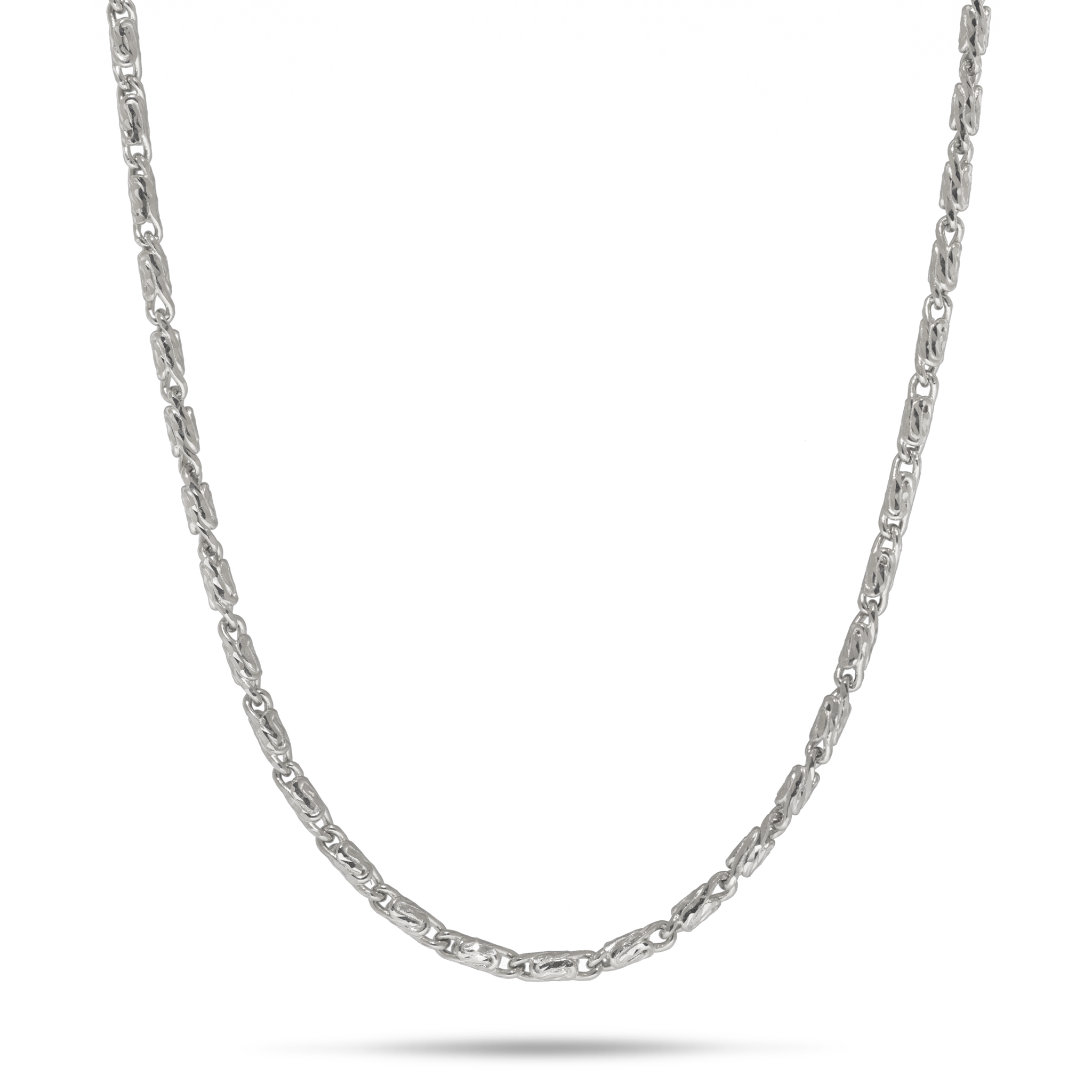 18" 1.4mm Raso Chain in White Gold