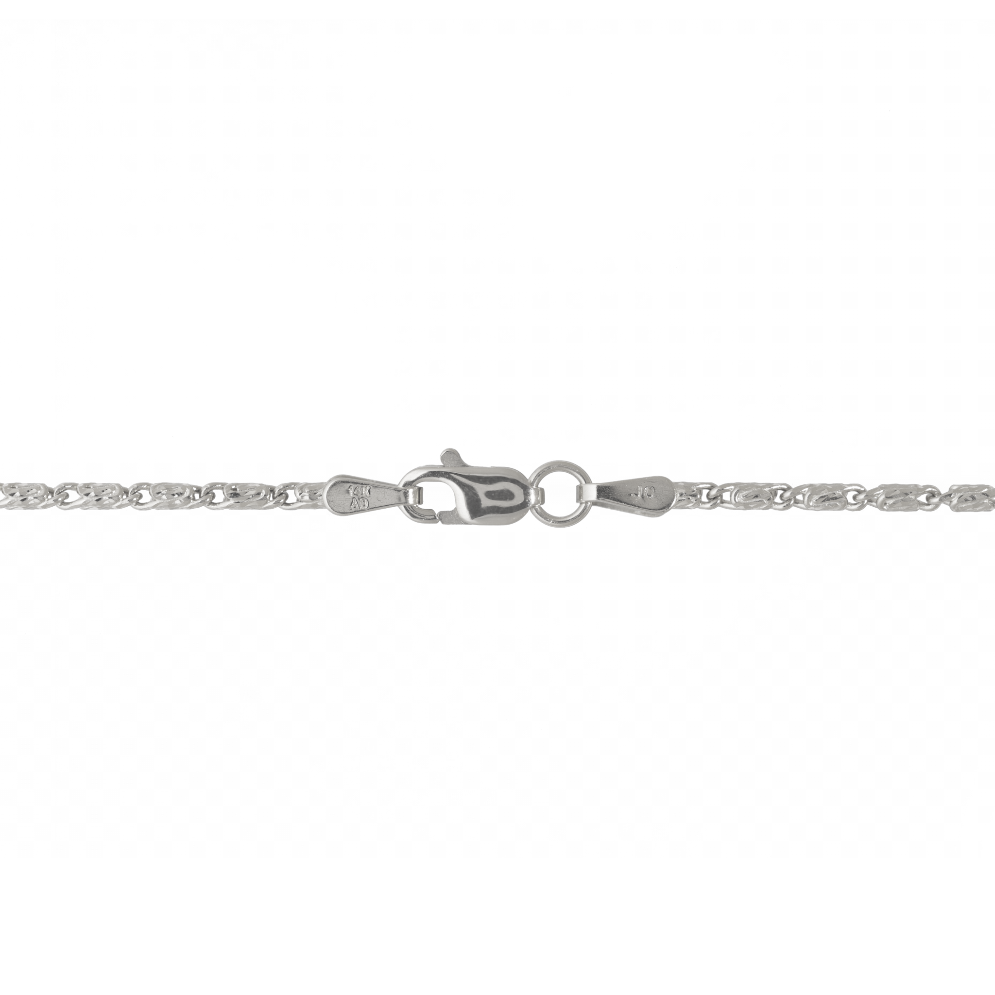 18" 1.4mm Raso Chain in White Gold