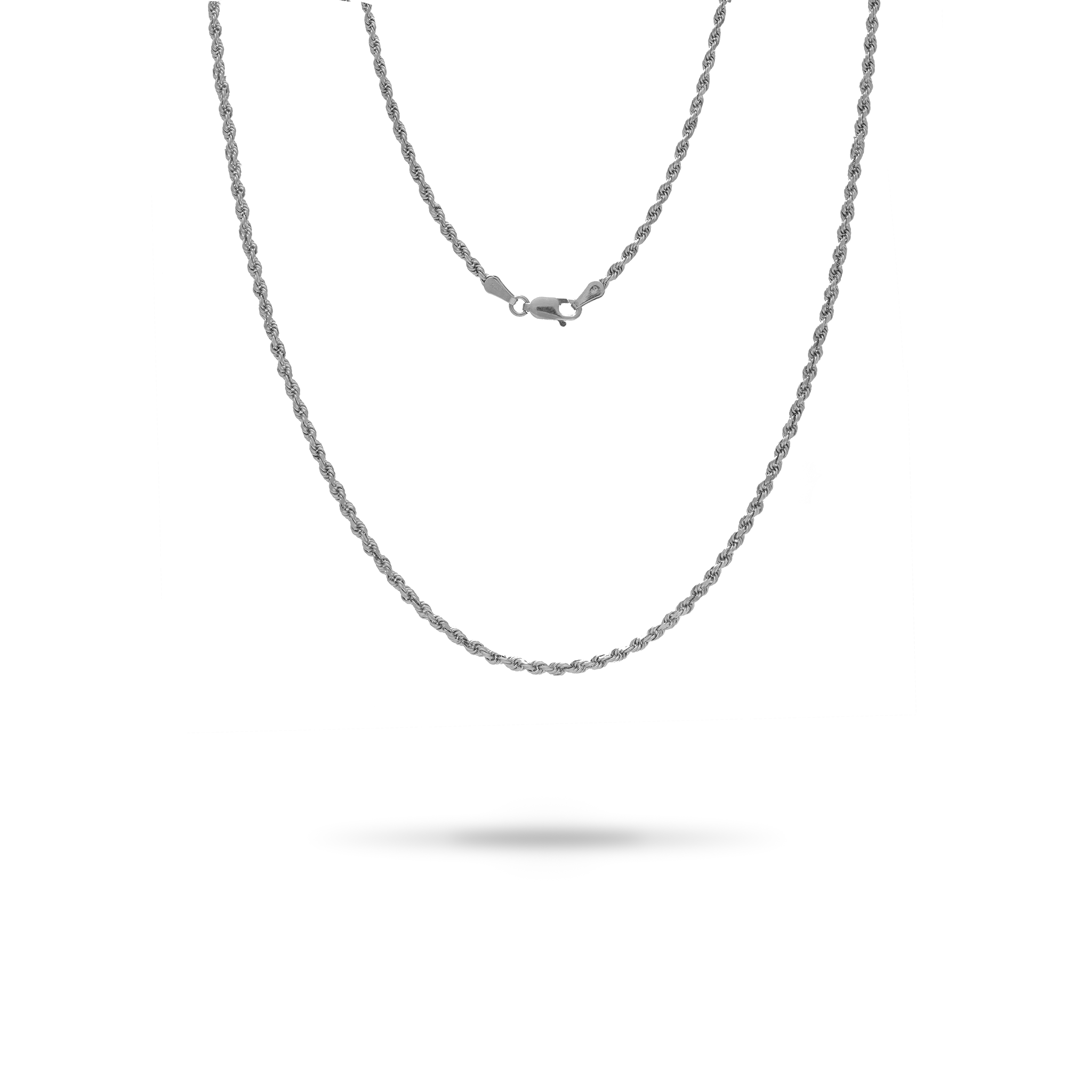 2.5mm ロープチェーン ホワイトゴールド