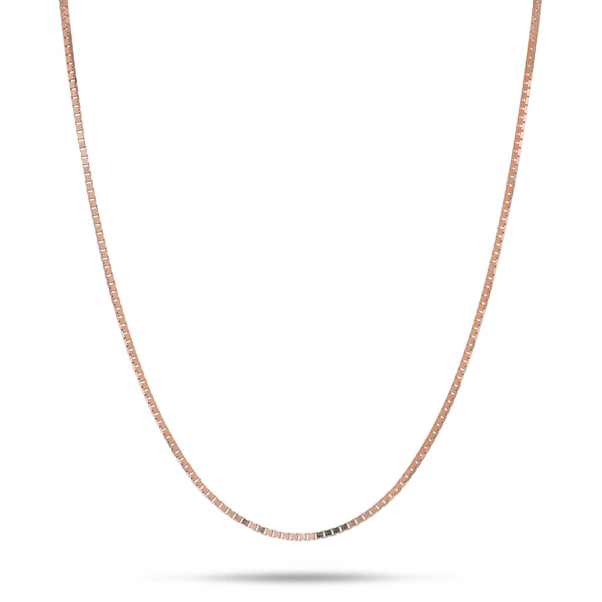 0,8 mm venezianische Kastenkette in Roségold