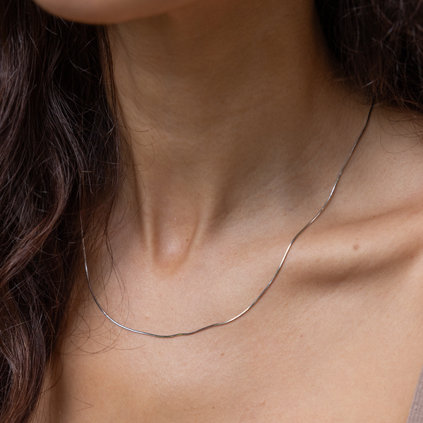16-22" Adjustable 0.9mm Snake Chain in White Gold