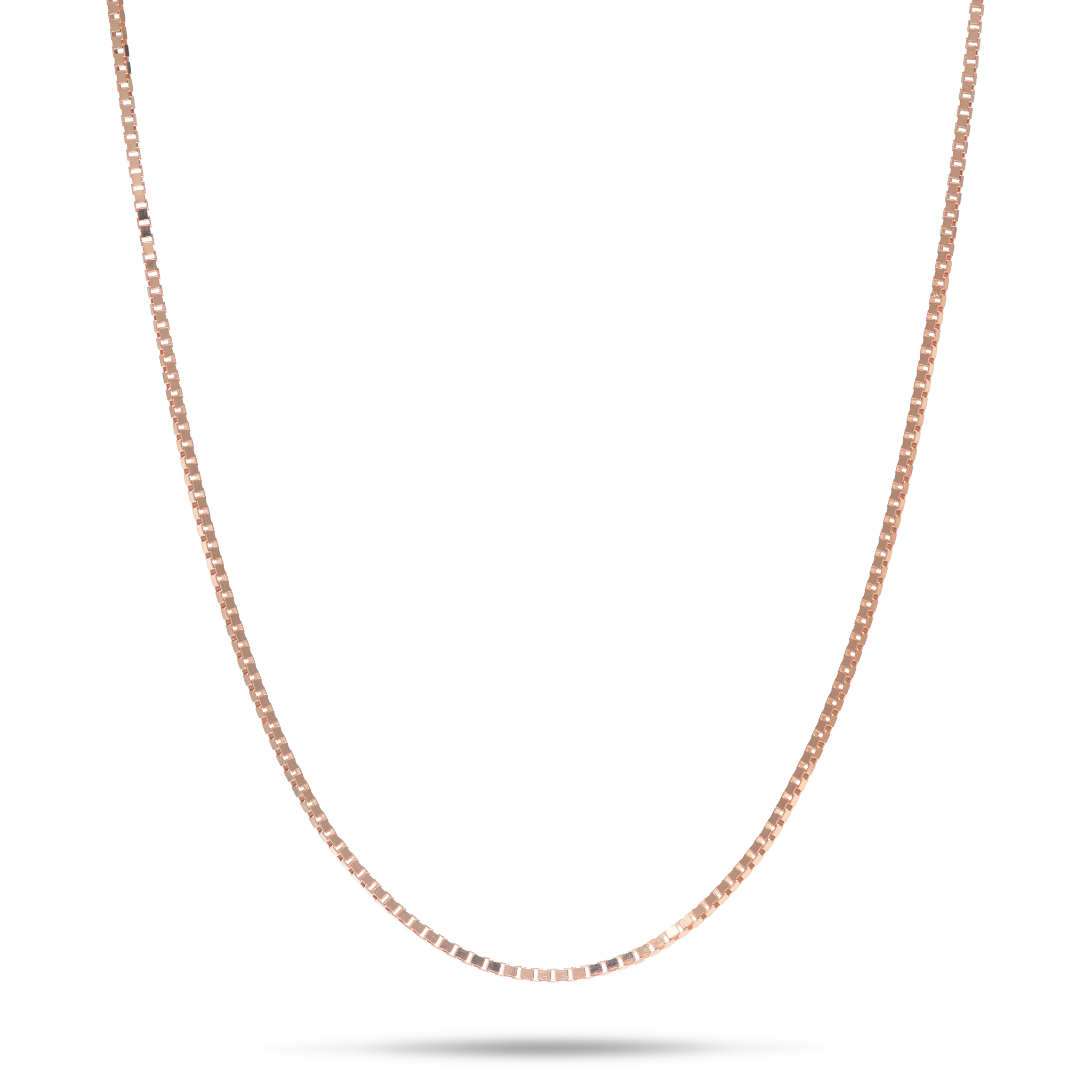 22" verstellbare 0,7 mm Kastenkette in Roségold