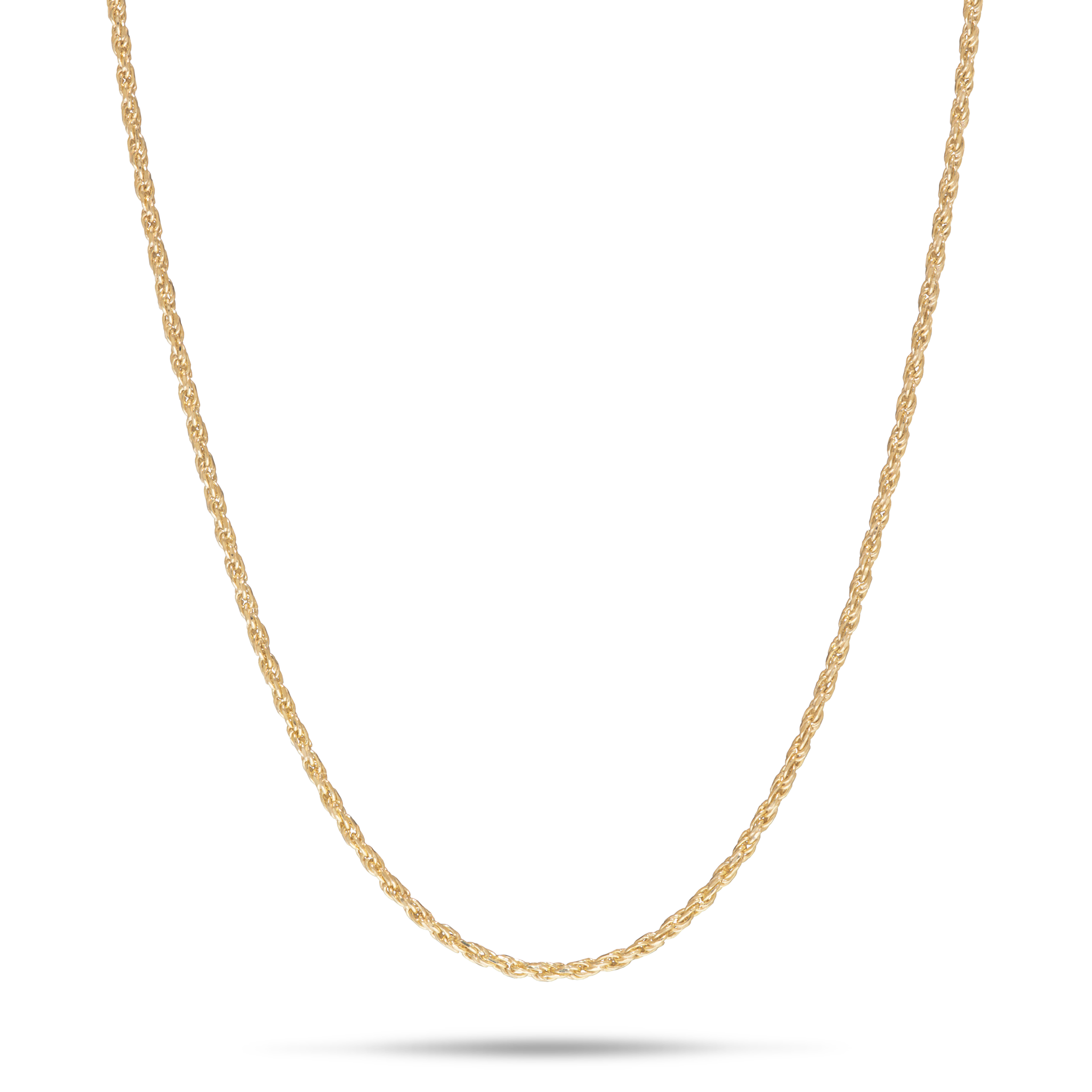 16-22" verstellbare 1,0 mm Kordelkette in Gold