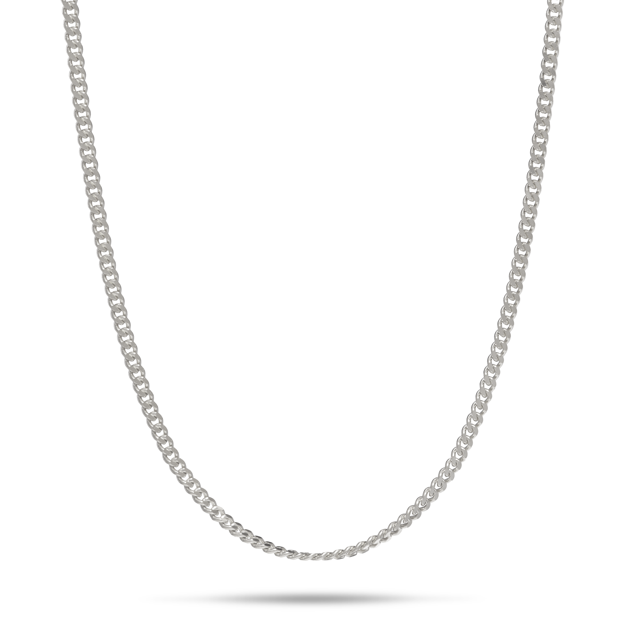 18" 1.5mm Gourmette Chain in White Gold