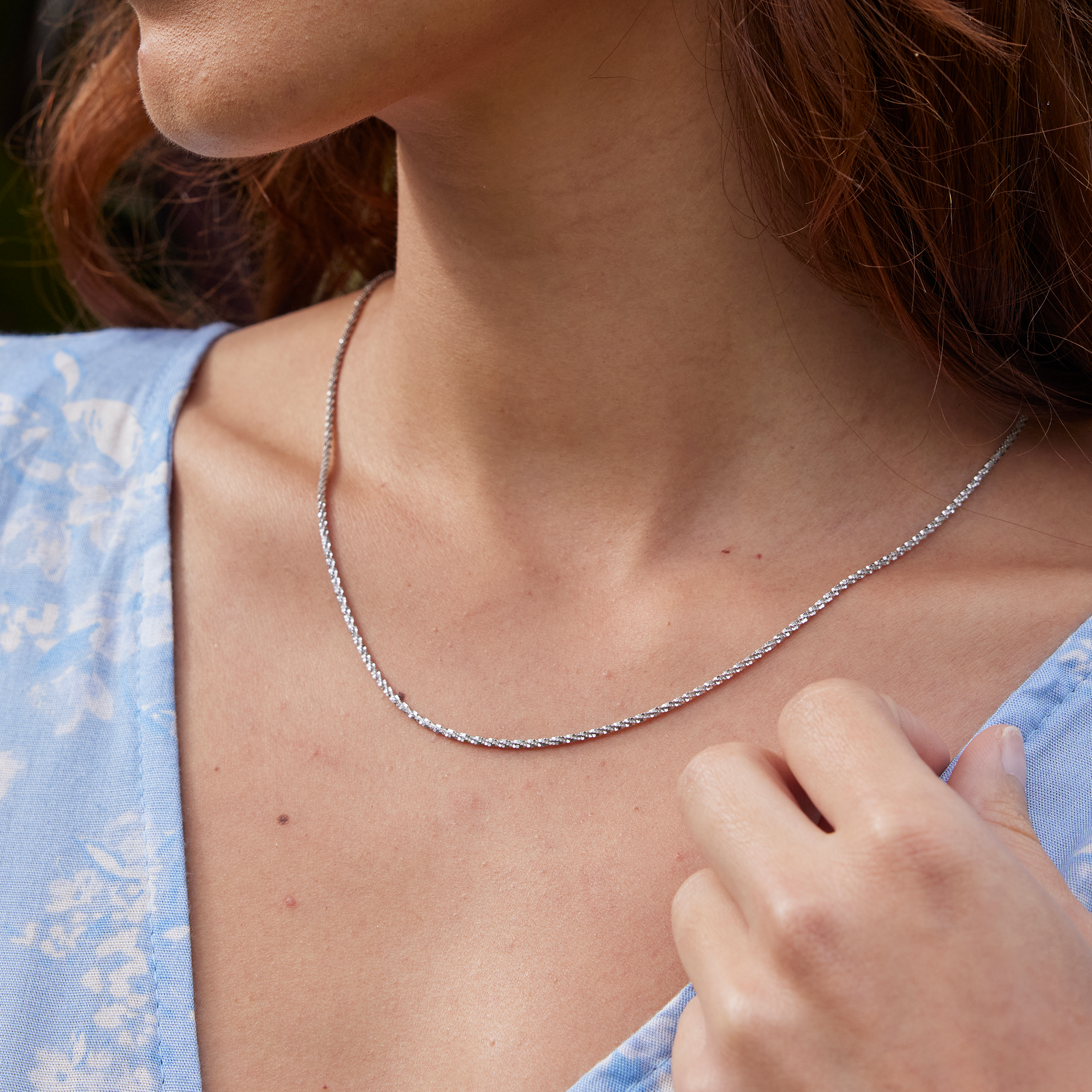 24" Adjustable 1.5mm Margarita Chain in Sterling Silver