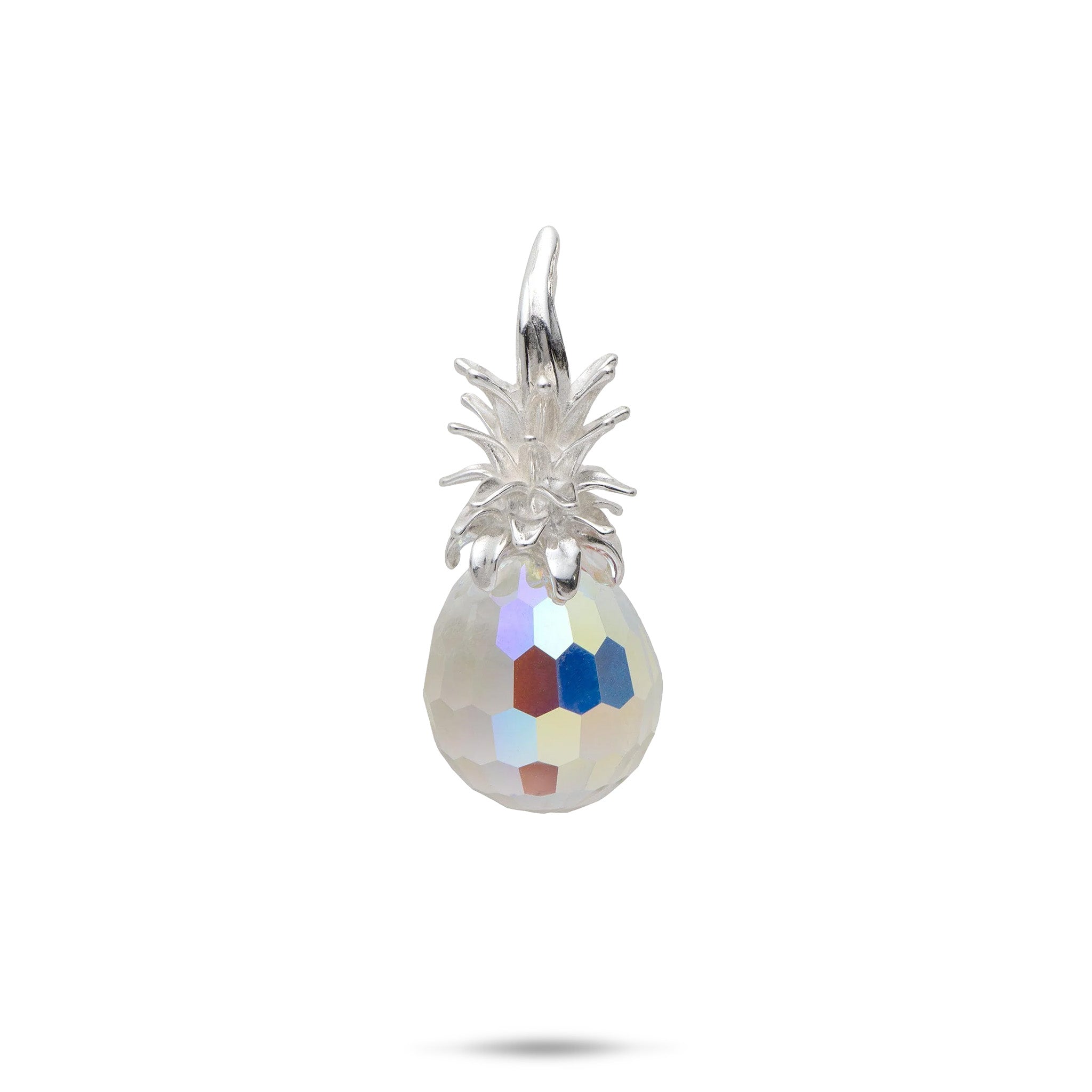 Crystal Pineapple Pendant in Sterling Silver - 29mm