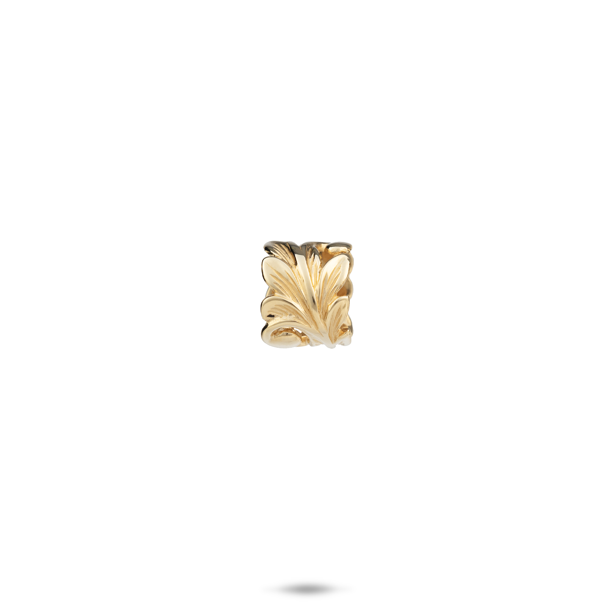 Hawaiianisches Erbstück Maile Scroll Barrel Anhänger in Gold – 8 mm