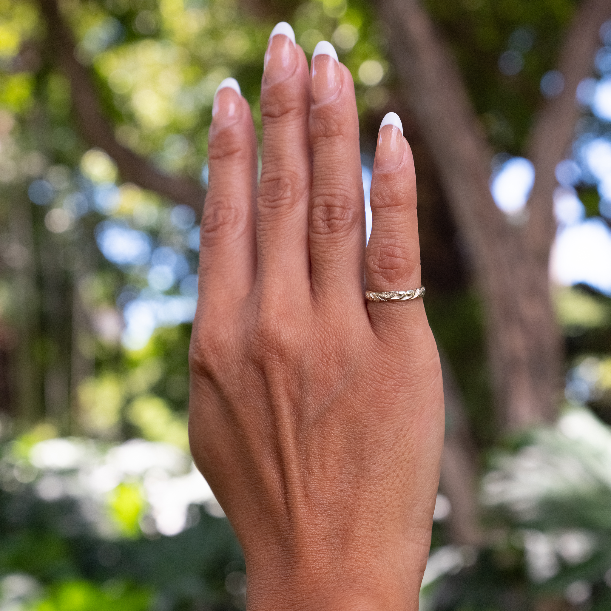Héritage hawaïen vieil anneau de rouleau anglais en or - 3 mm