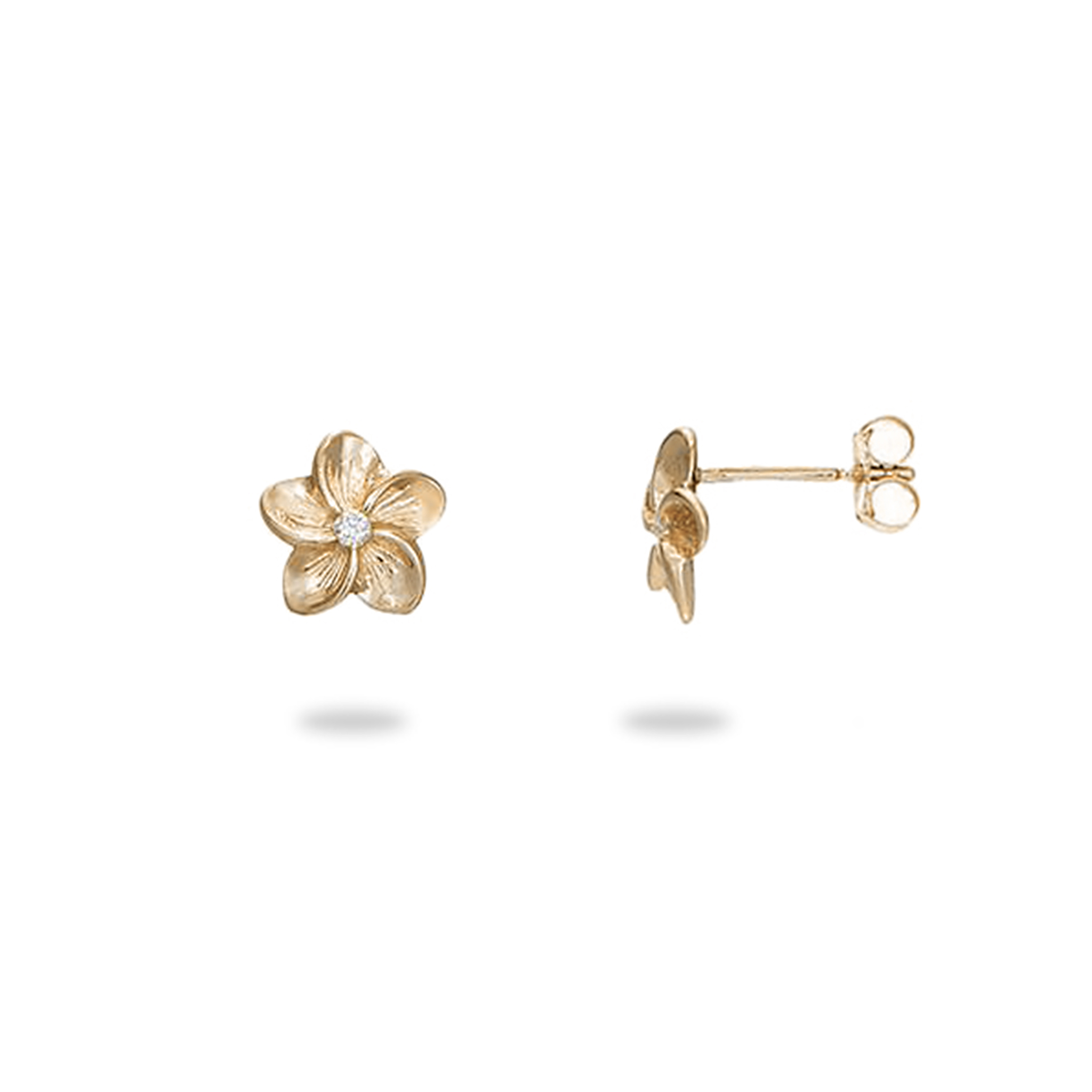 Boucles d'oreilles héritières héritiennes en or avec diamants - 9 mm