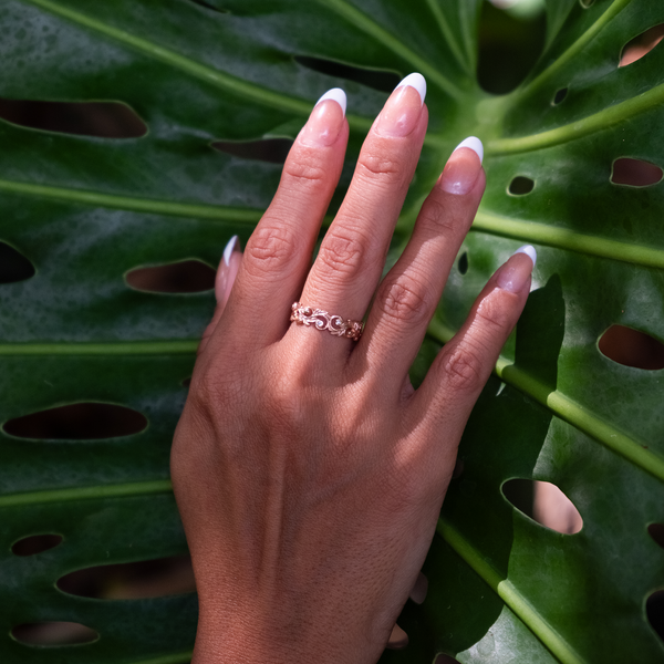 Living Heirloom-Ring in Roségold mit Diamanten – 8 mm
