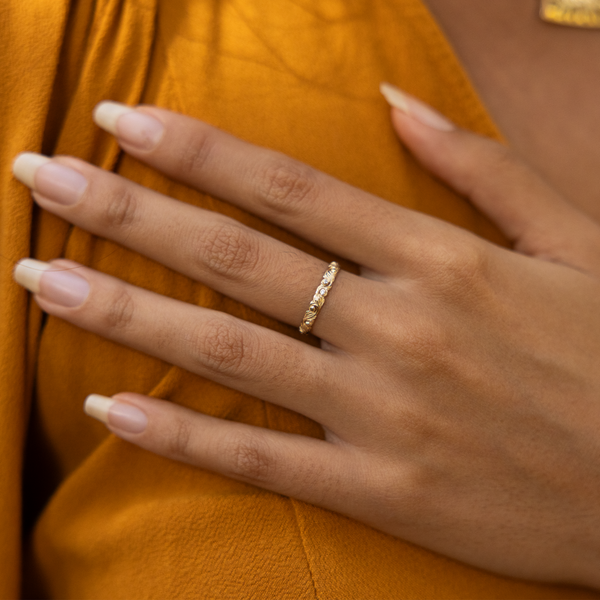 Living Heirloom-Ring in Gold mit Diamanten – 3 mm