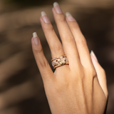 Hawaiian Heirloom Plumeria Engagement Ring in Gold with Diamonds - 12mm
