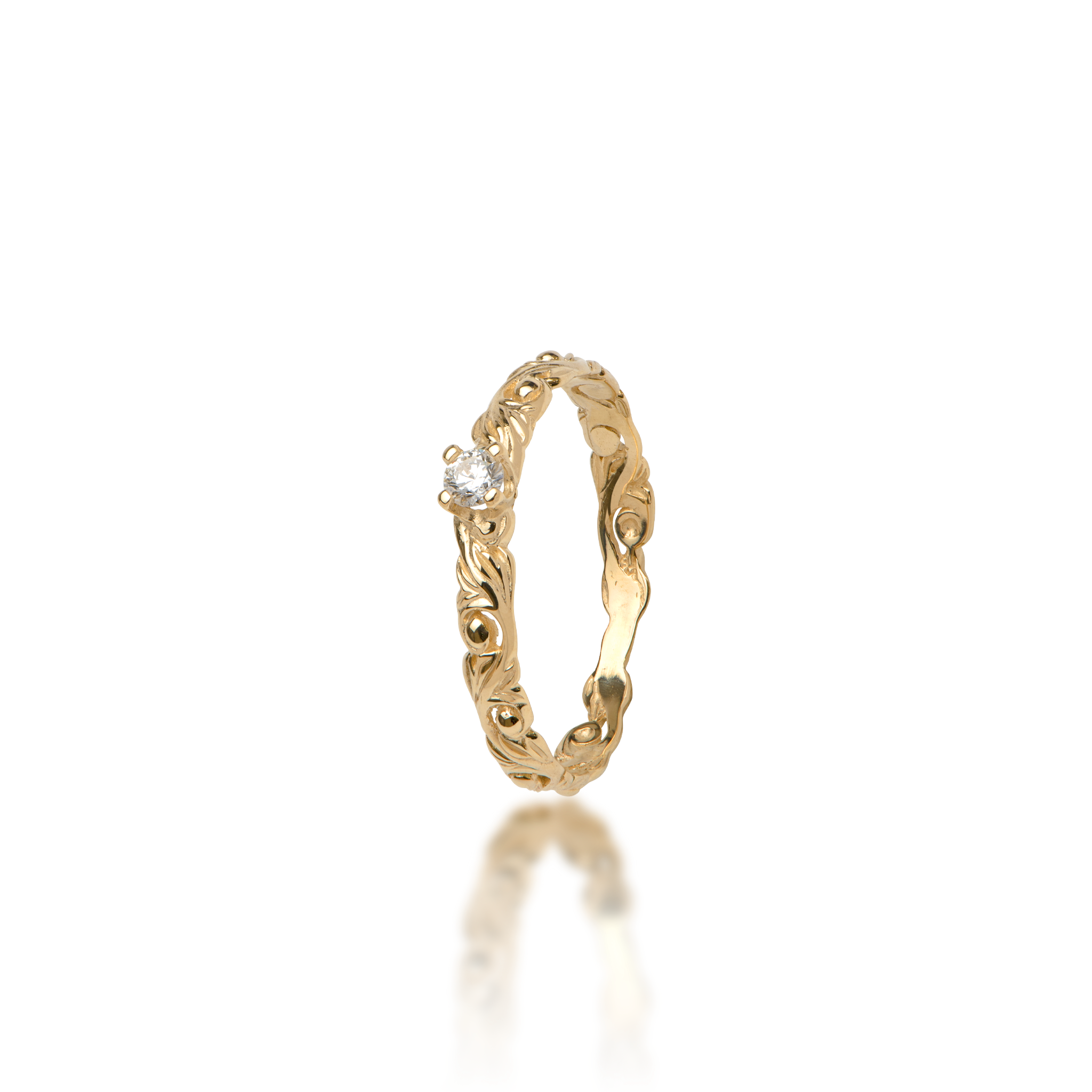 Living Heirloom-Ring in Gold mit Diamant – 3 mm
