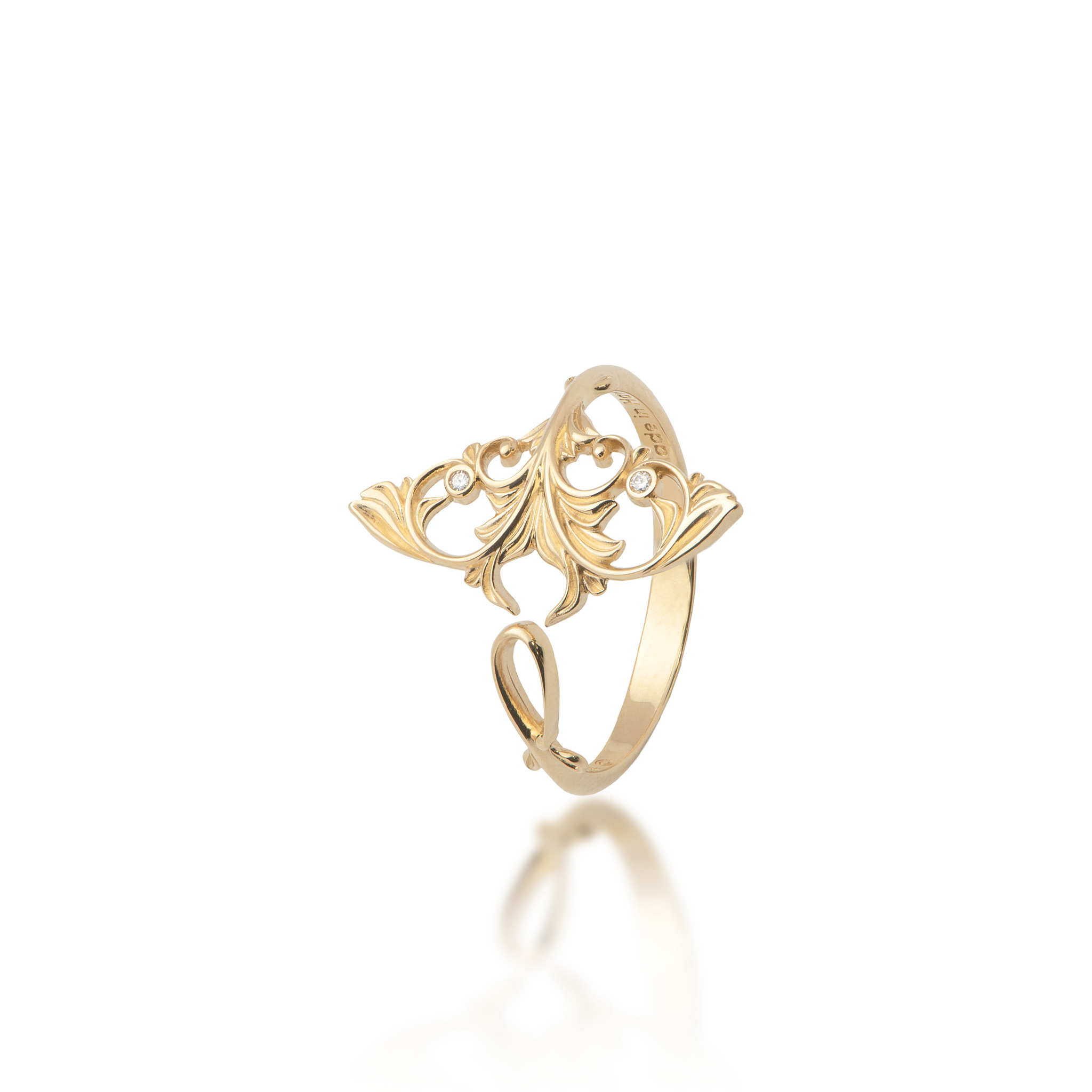 Living Heirloom Mantarochen-Ring in Gold mit Diamanten – 20 mm