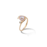 Pick A Pearl Caressing Hands Ring in Gold with Diamond