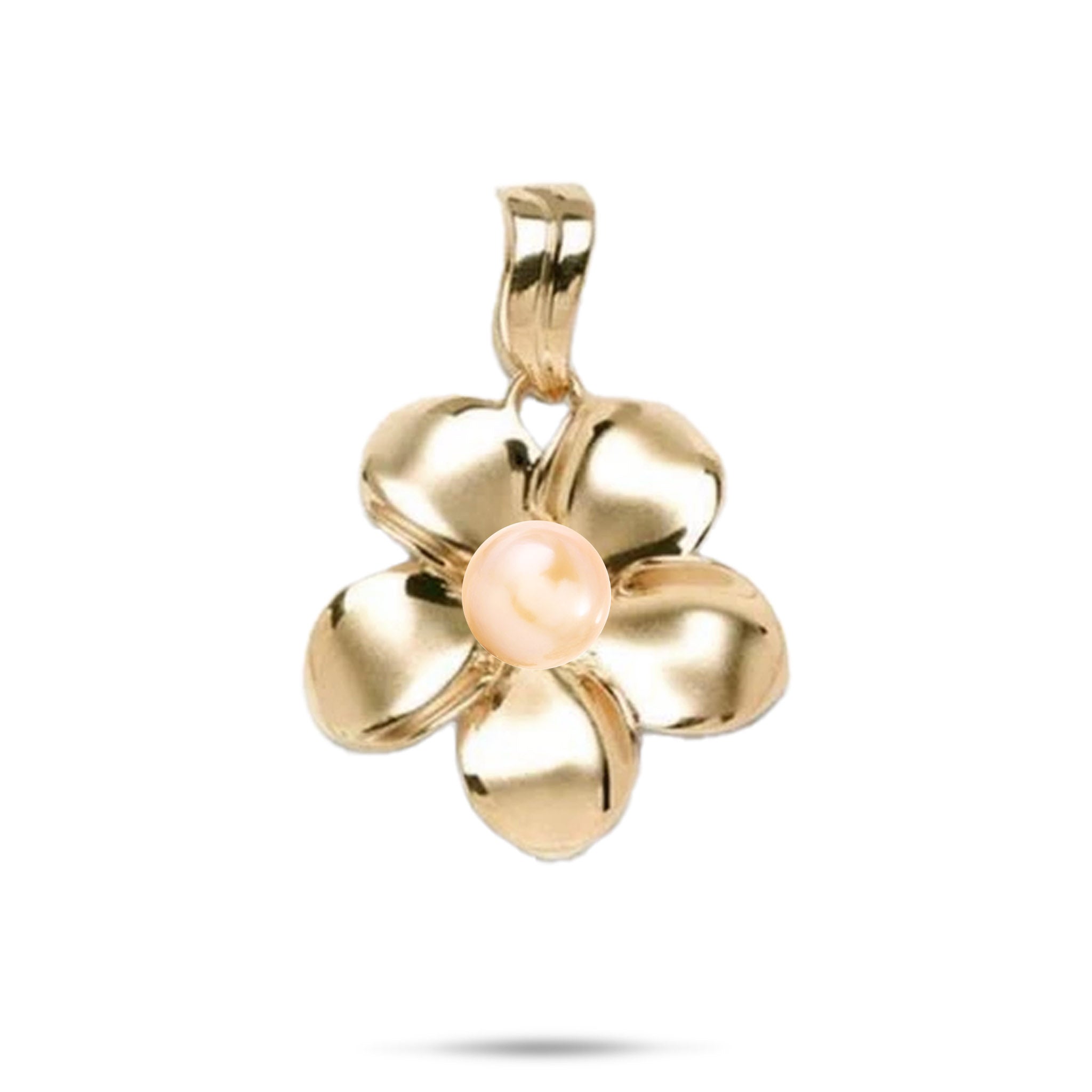 Pick A Pearl Plumeria Pendant in Gold - 23mm