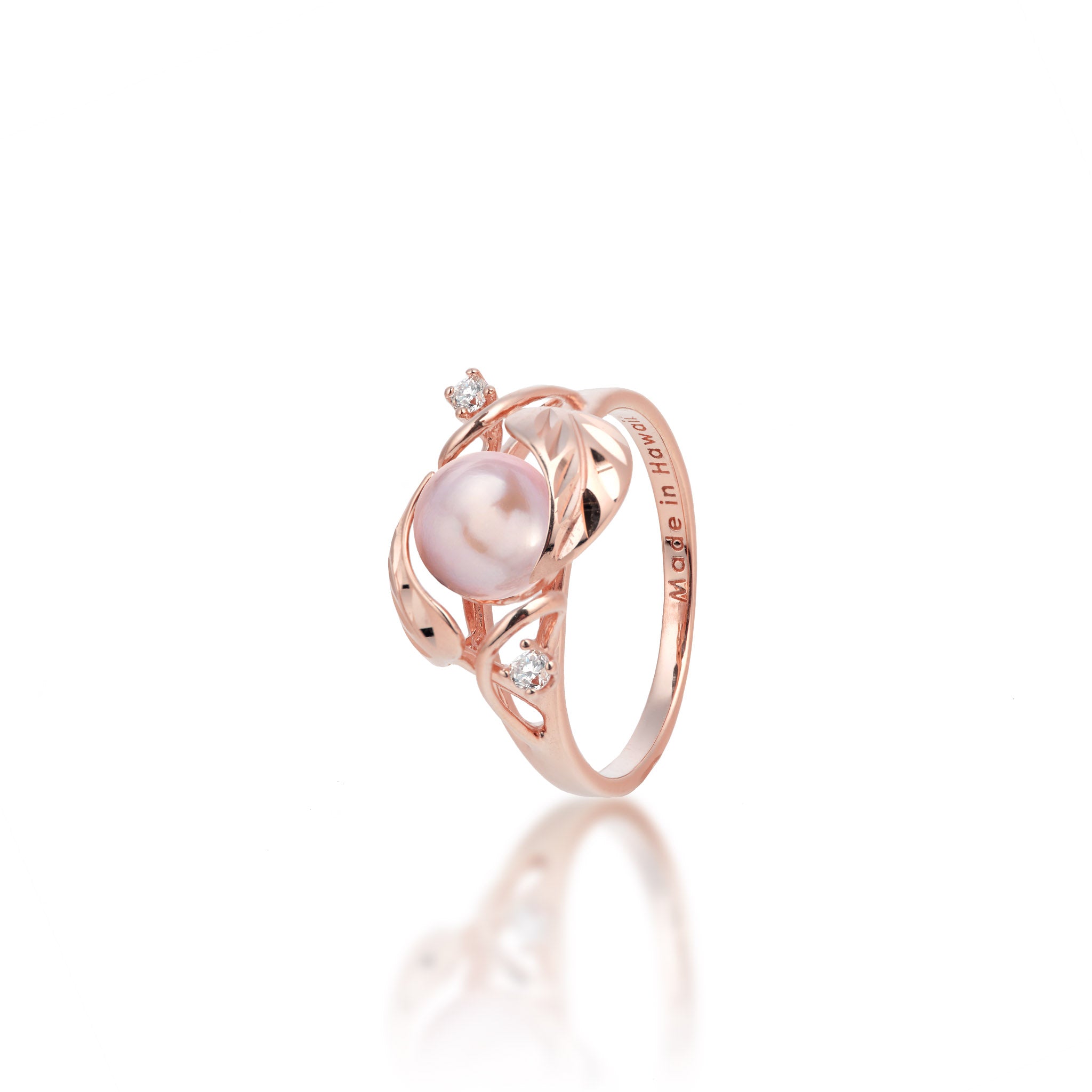 Pick A Pearl Maile Ring in Rose Gold with Diamonds