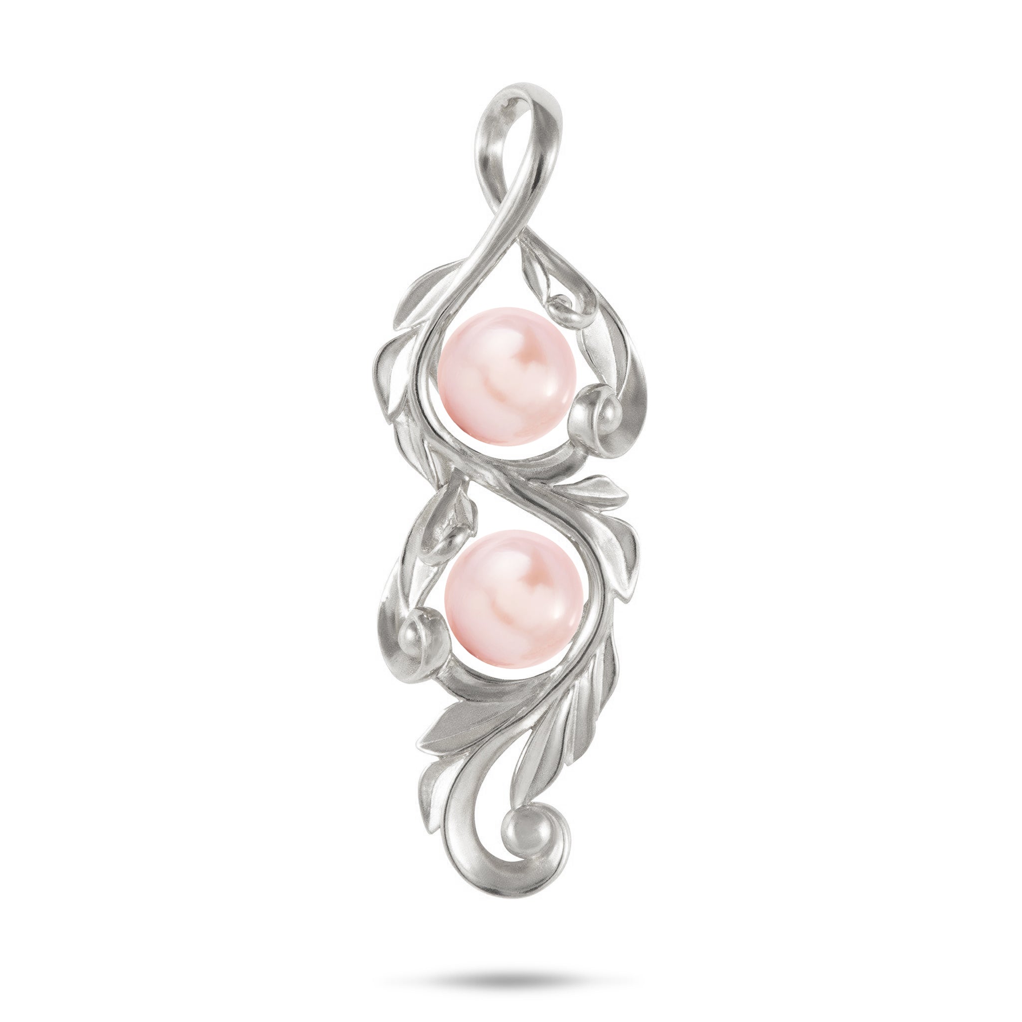 Pick A Pearl Maile Scroll Pendant Mounting in White Gold