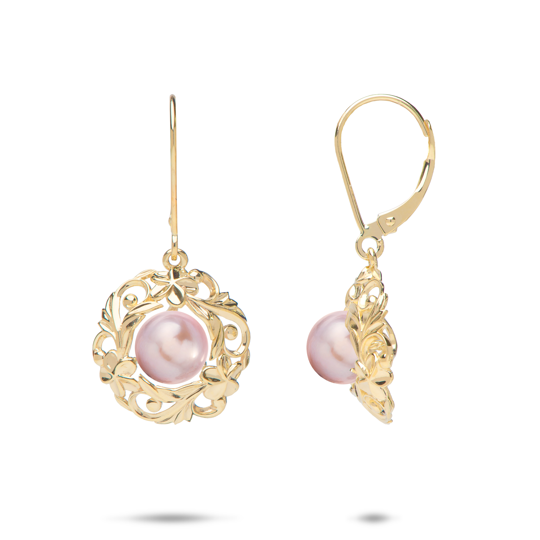 Pick A Pearl Hawaiianische Erbstück-Ohrringe in Gold