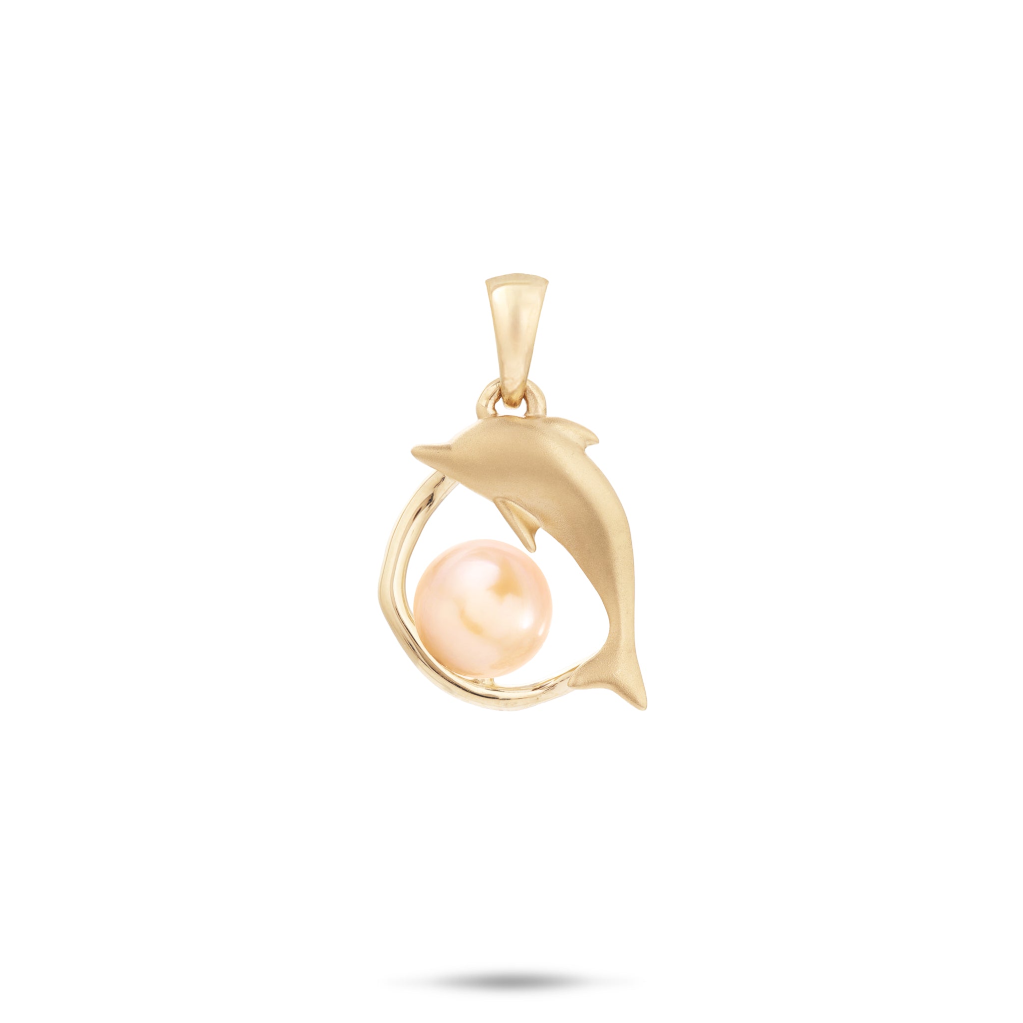 Pick A Pearl Bubble Dolphin Pendant in Gold - 16mm