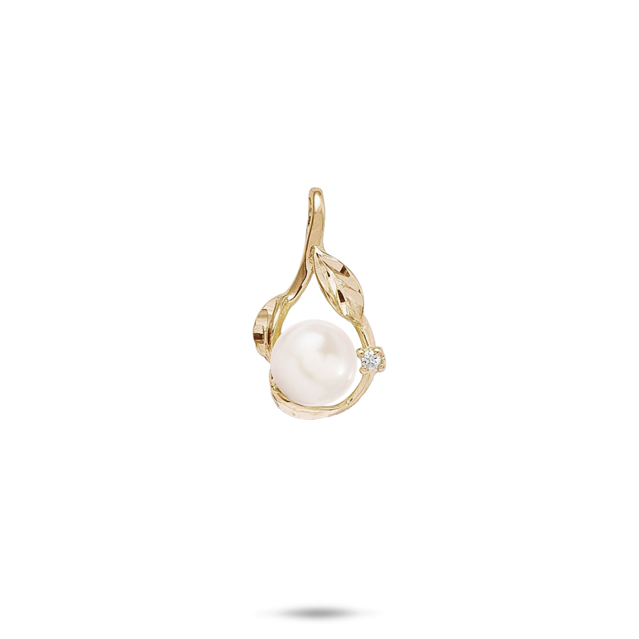 Pick A Pearl Maile Pendant in Gold with Diamond