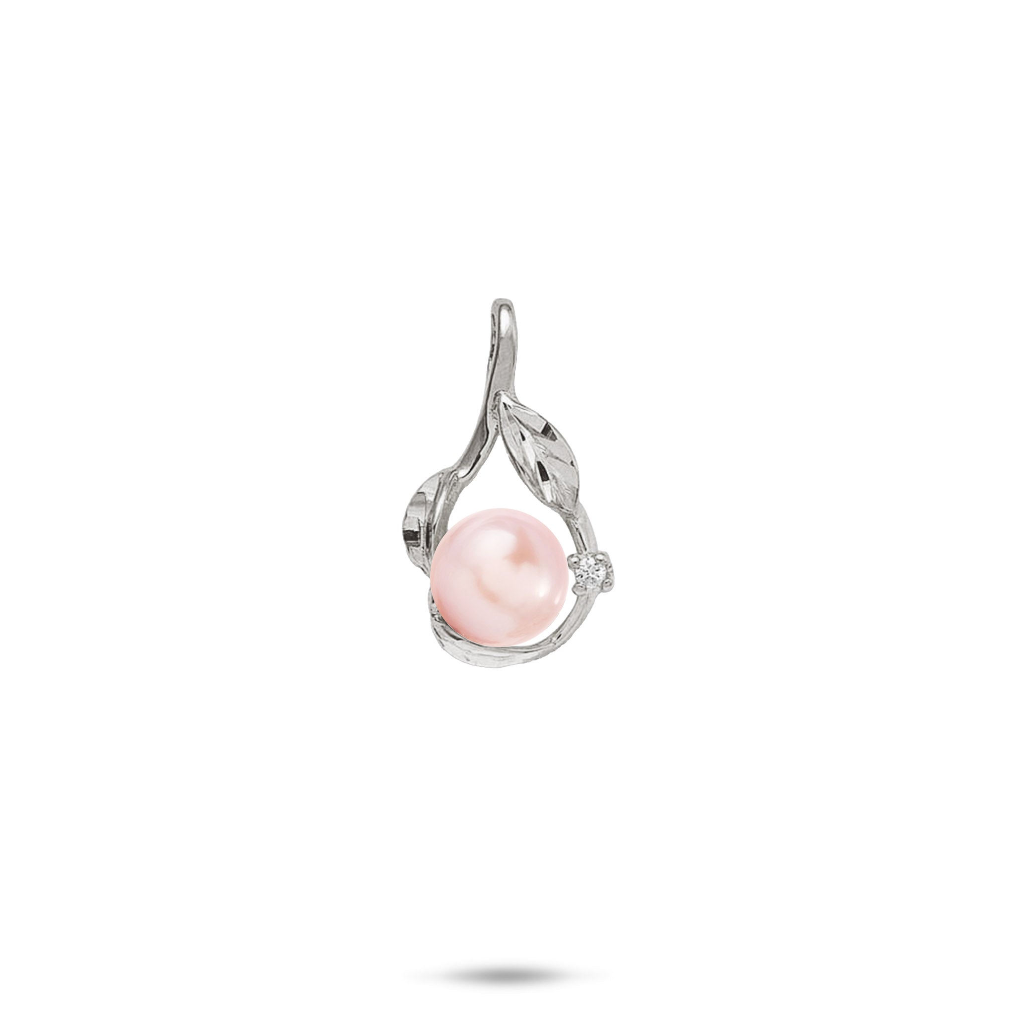 Pick A Pearl Maile Pendant in White Gold with Diamond