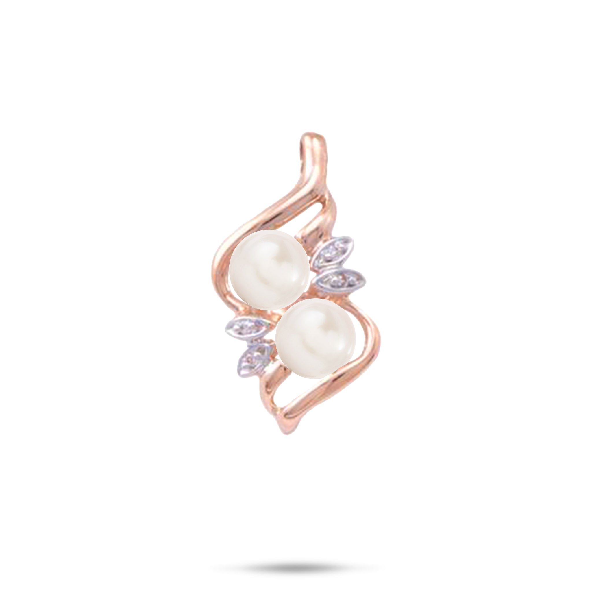 Pick A Pearl Maile Pendant in Rose Gold with Diamonds