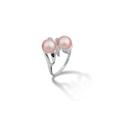 Pick A Pearl Maile Ring in White Gold with Diamonds