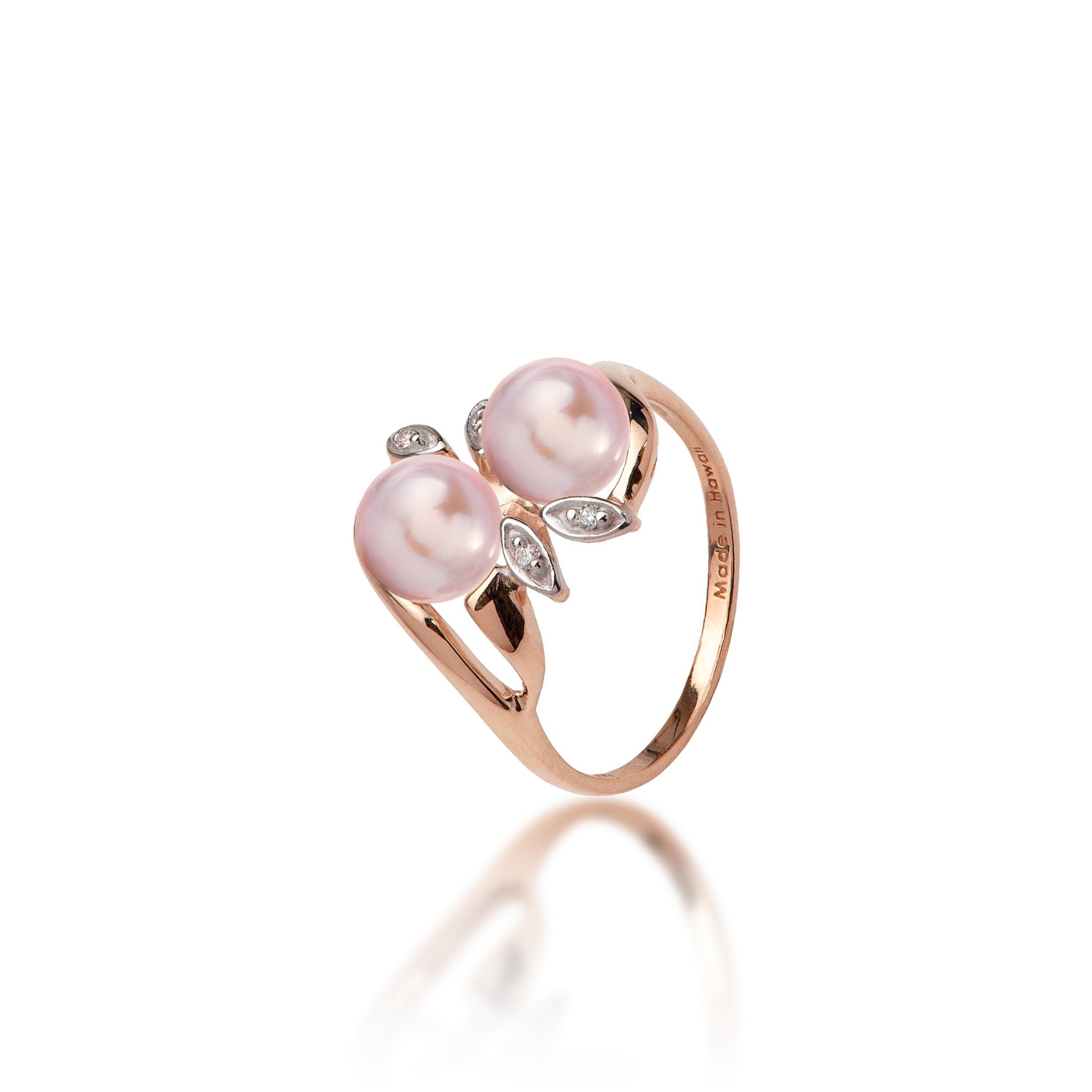 Pick A Pearl Maile Ring in Rose Gold with Diamonds