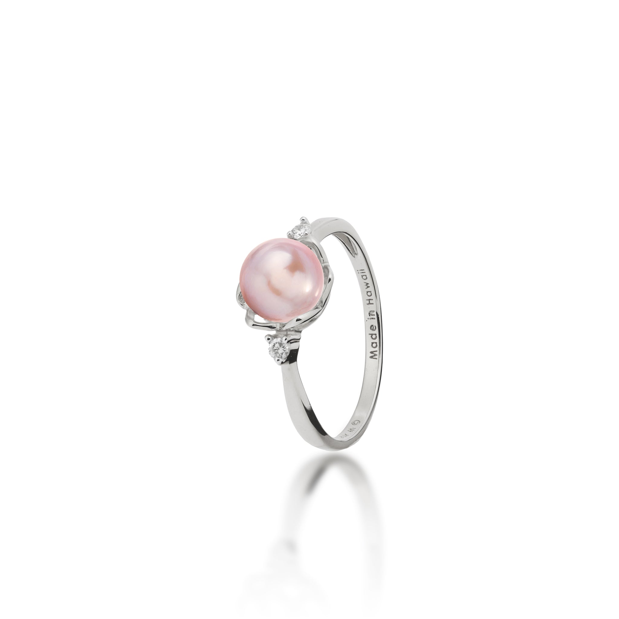 Pick A Pearl Crown Ring in White Gold with Diamonds