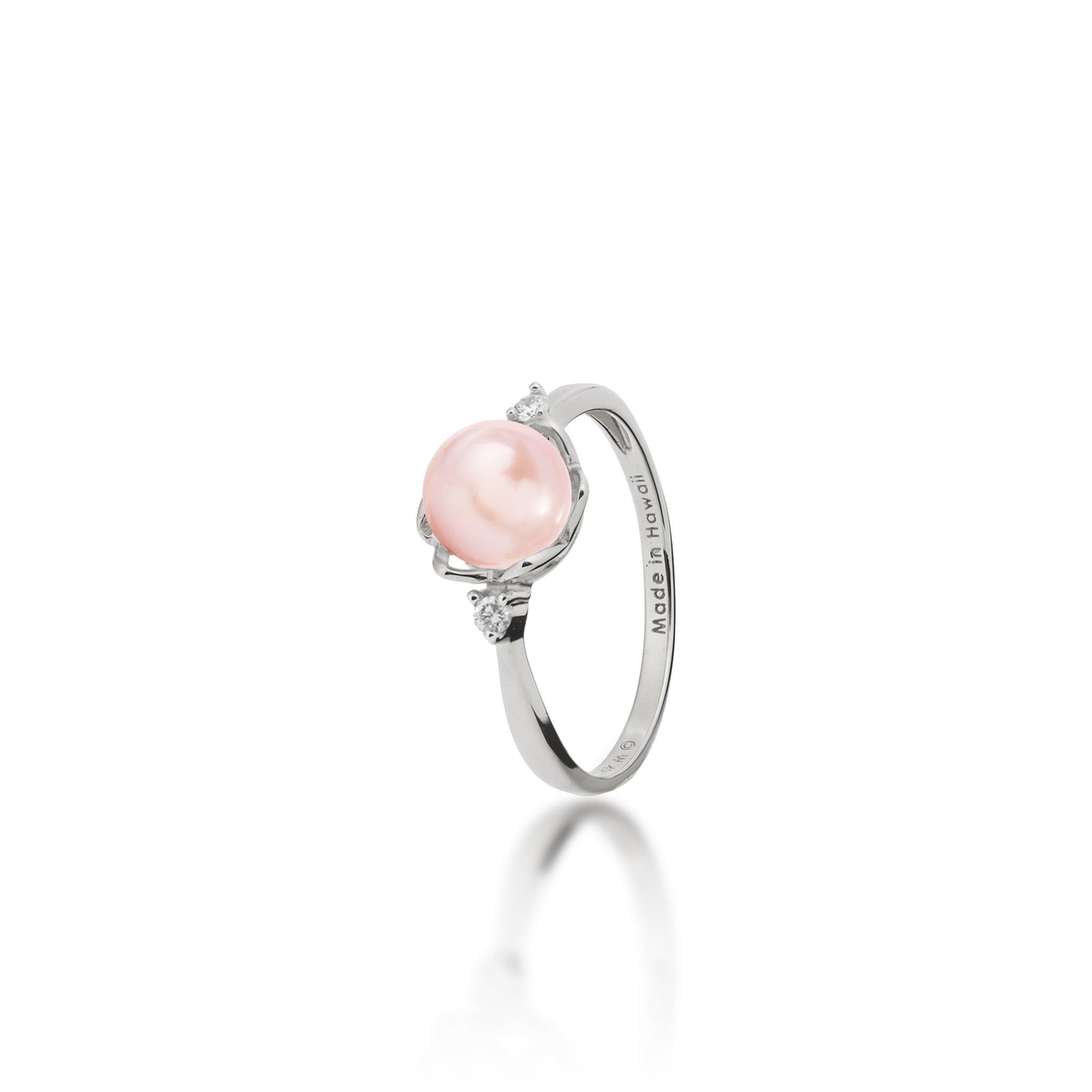 Pick A Pearl Crown Ring in White Gold with Diamonds